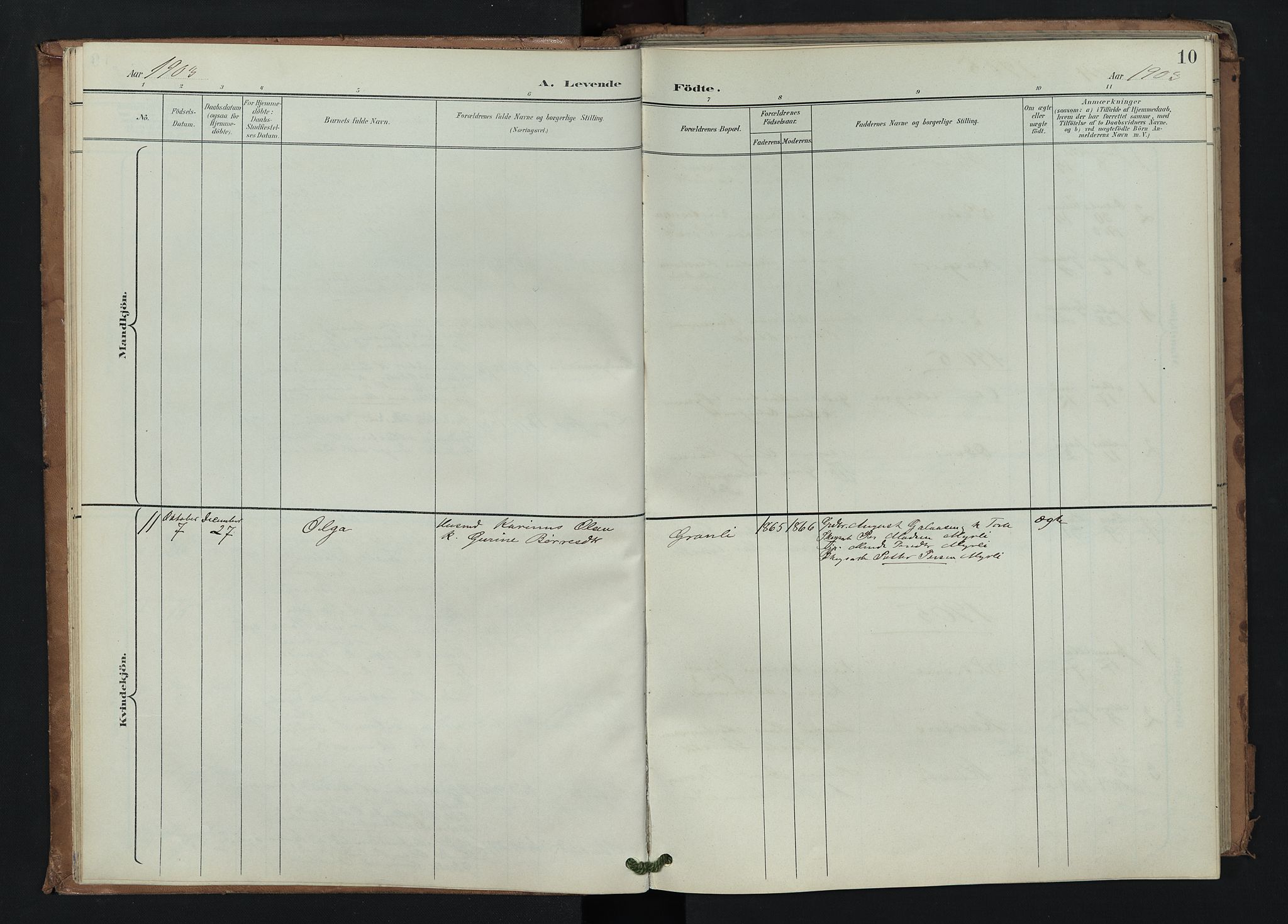 Trysil prestekontor, AV/SAH-PREST-046/H/Ha/Hab/L0008: Parish register (copy) no. 8, 1900-1950, p. 10