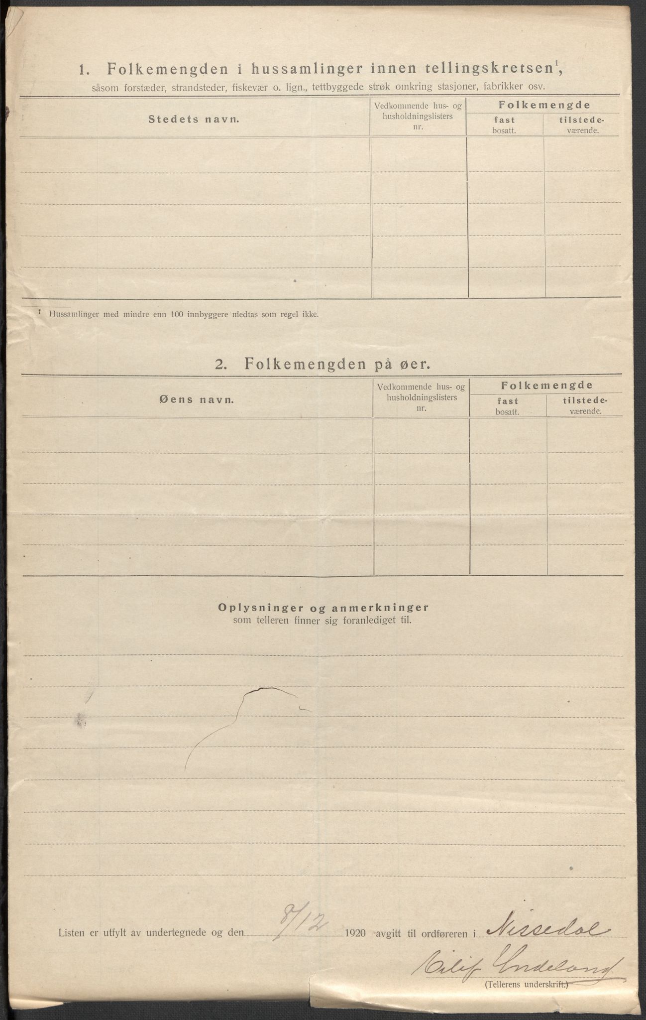 SAKO, 1920 census for Nissedal, 1920, p. 37