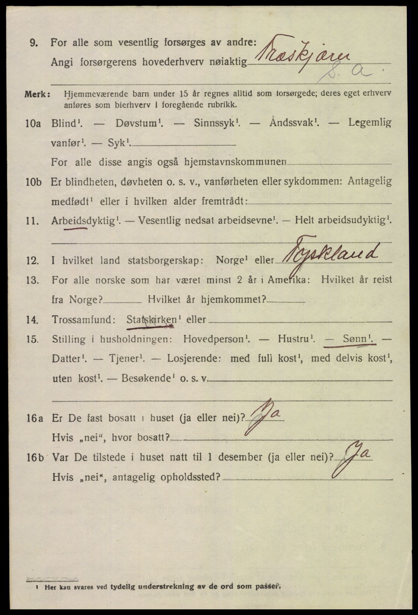 SAK, 1920 census for Tromøy, 1920, p. 3816