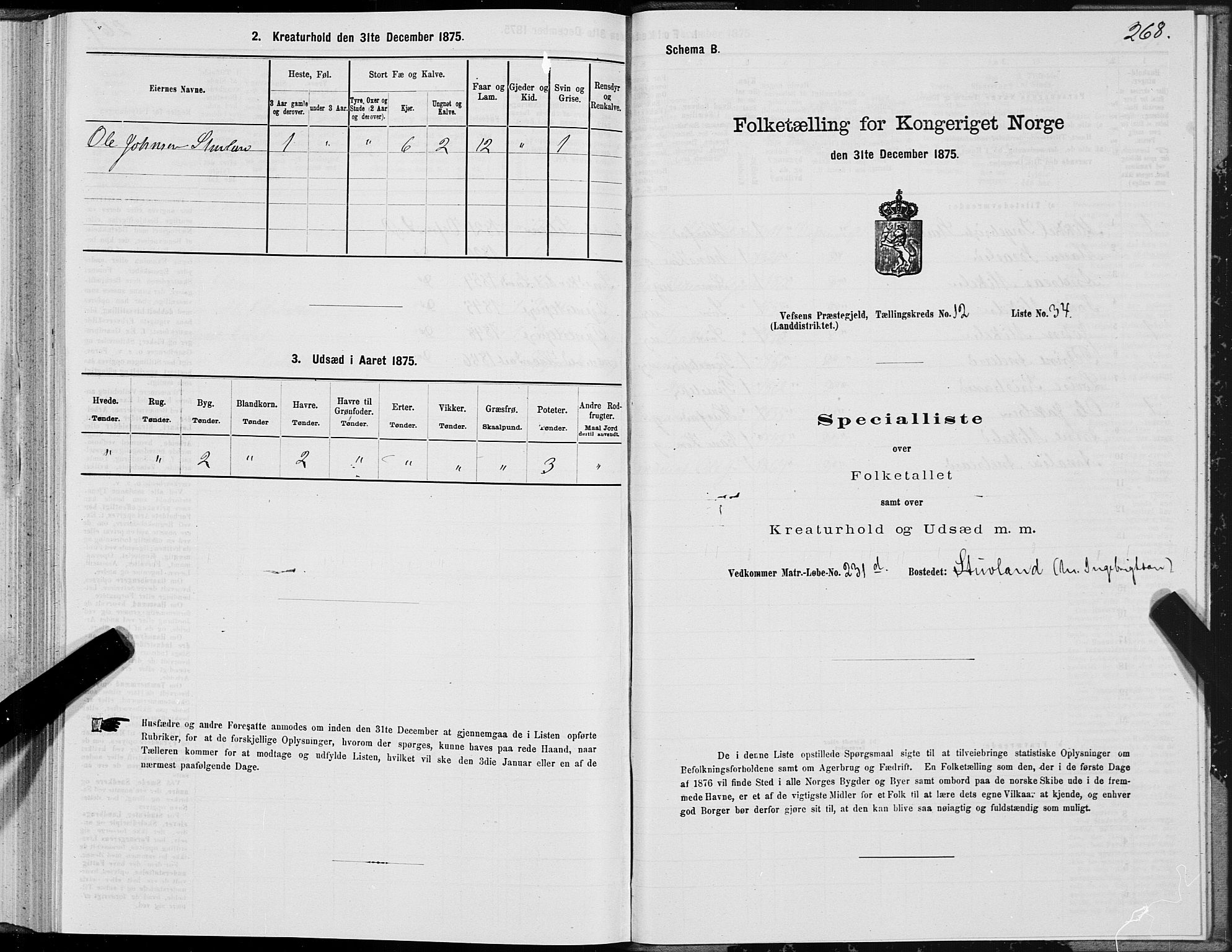 SAT, 1875 census for 1824L Vefsn/Vefsn, 1875, p. 3268