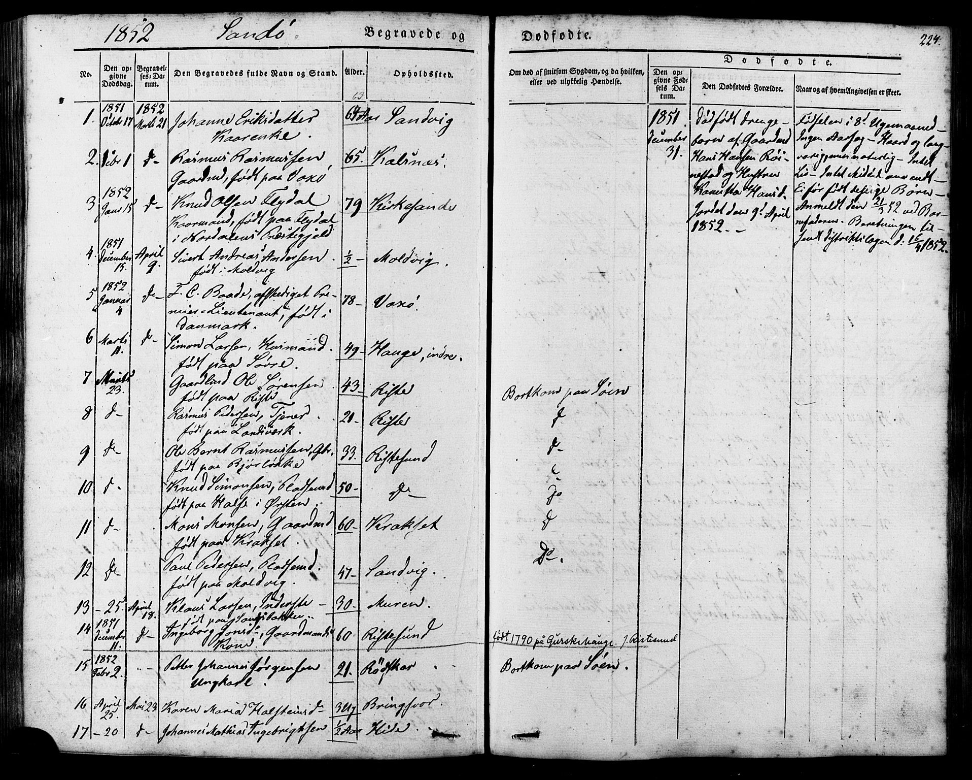 Ministerialprotokoller, klokkerbøker og fødselsregistre - Møre og Romsdal, AV/SAT-A-1454/503/L0034: Parish register (official) no. 503A02, 1841-1884, p. 224