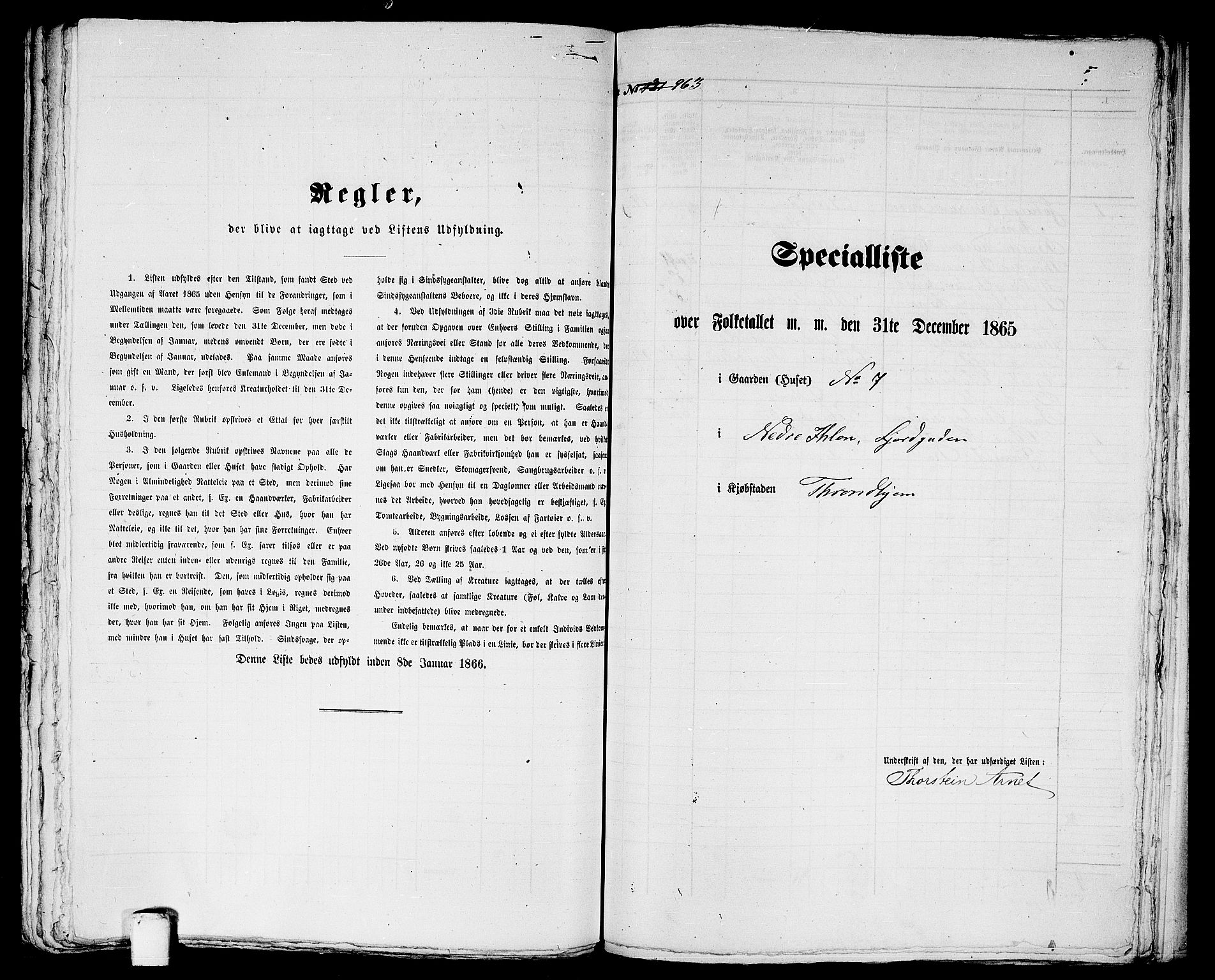 RA, 1865 census for Trondheim, 1865, p. 2005