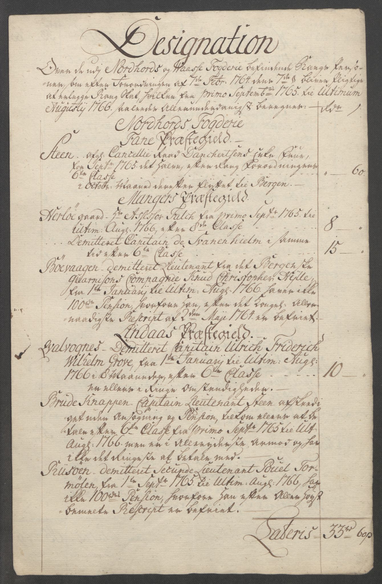 Rentekammeret inntil 1814, Reviderte regnskaper, Fogderegnskap, RA/EA-4092/R51/L3303: Ekstraskatten Nordhordland og Voss, 1762-1772, p. 122