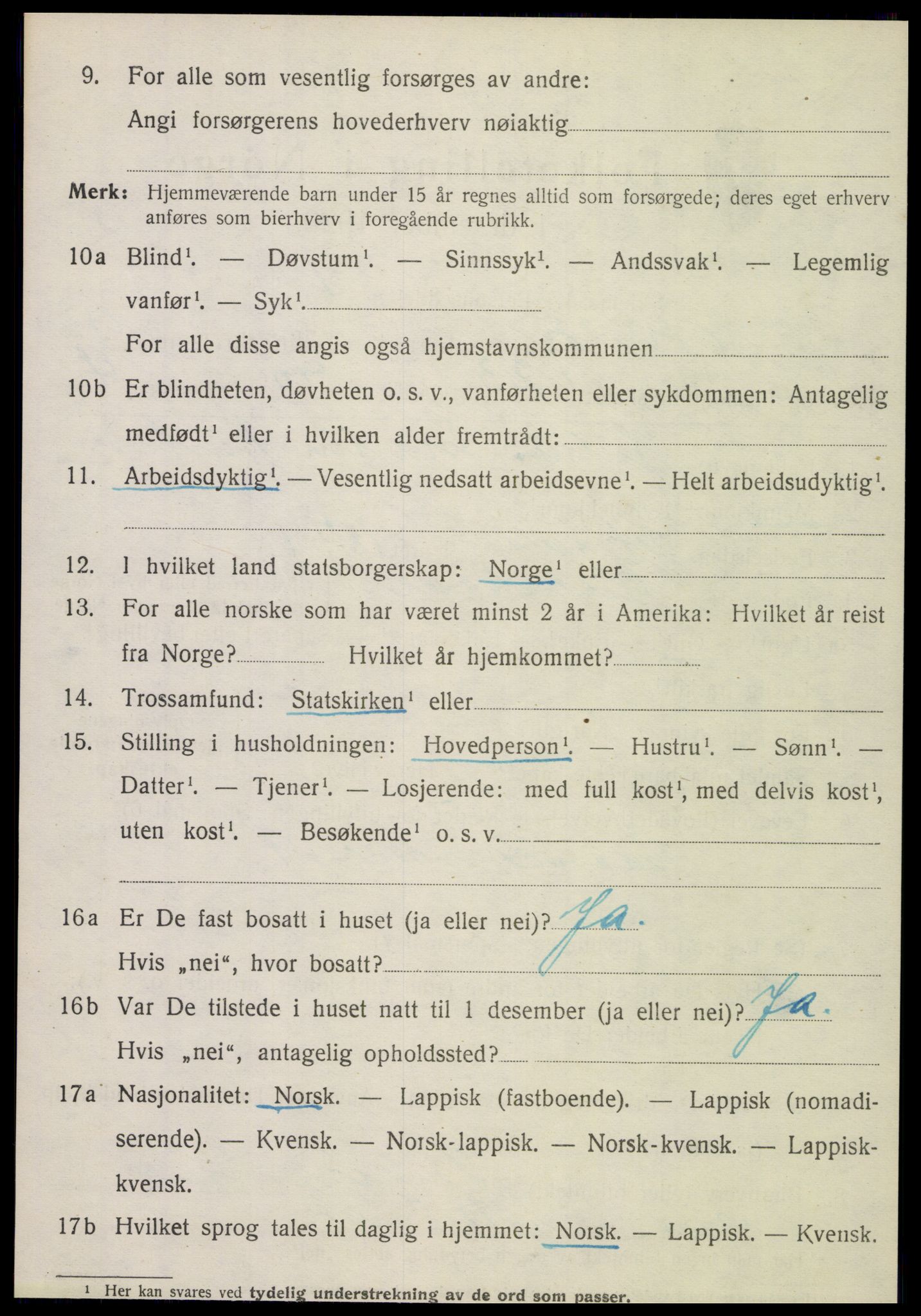 SAT, 1920 census for Meløy, 1920, p. 4710