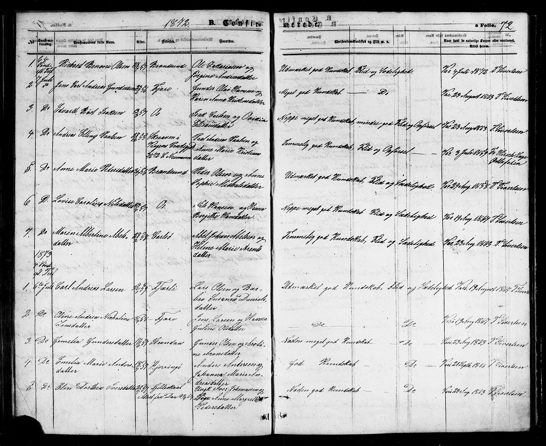 Ministerialprotokoller, klokkerbøker og fødselsregistre - Nordland, SAT/A-1459/803/L0075: Parish register (copy) no. 803C02, 1867-1881, p. 72