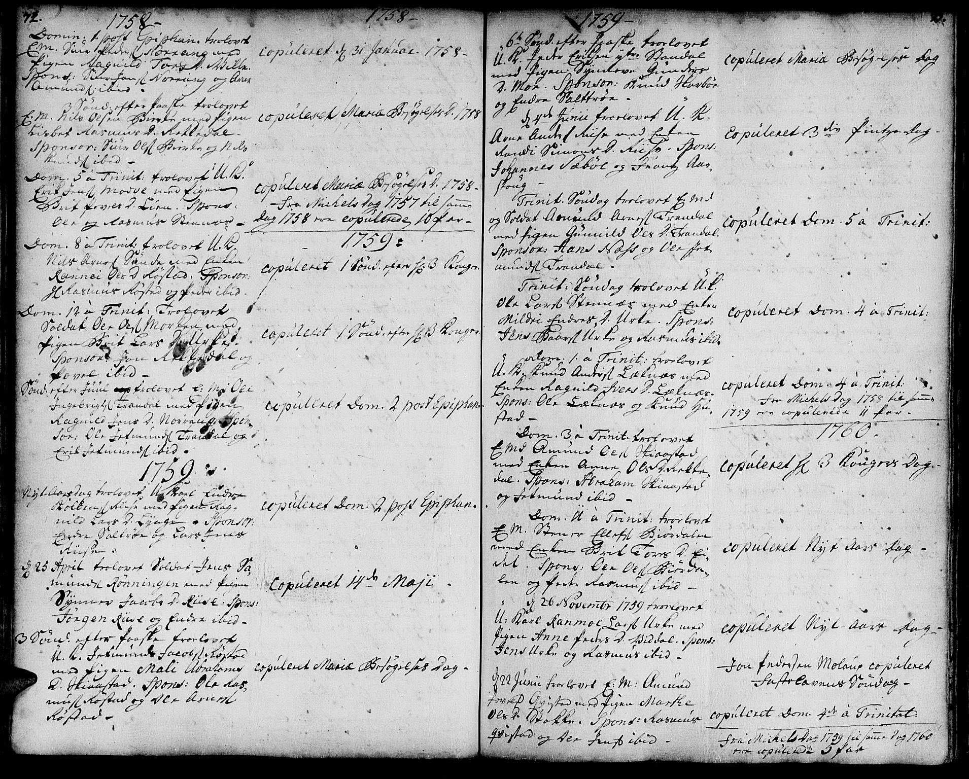 Ministerialprotokoller, klokkerbøker og fødselsregistre - Møre og Romsdal, AV/SAT-A-1454/515/L0205: Parish register (official) no. 515A01, 1733-1764, p. 72-73
