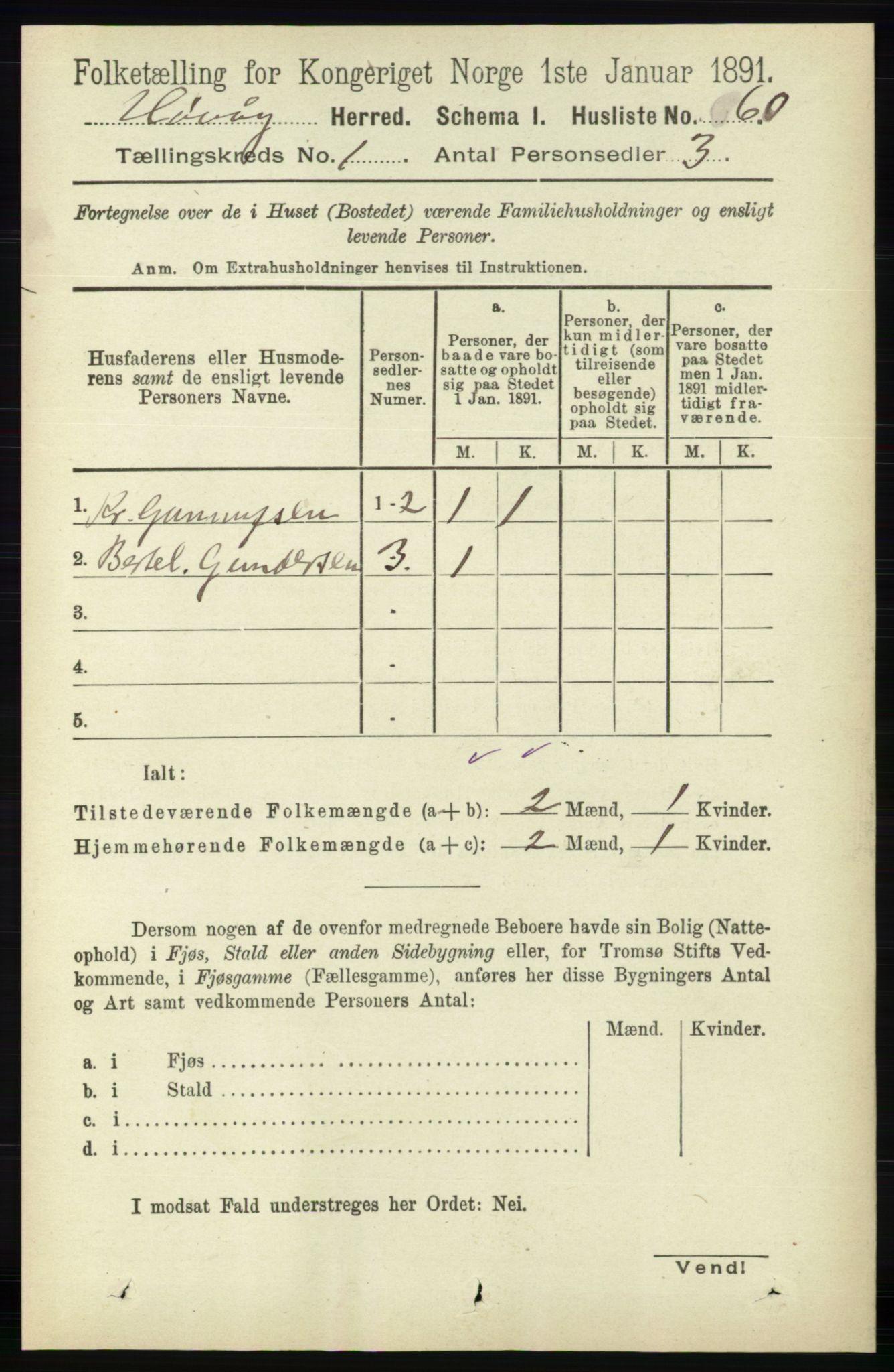 RA, 1891 census for 0927 Høvåg, 1891, p. 78