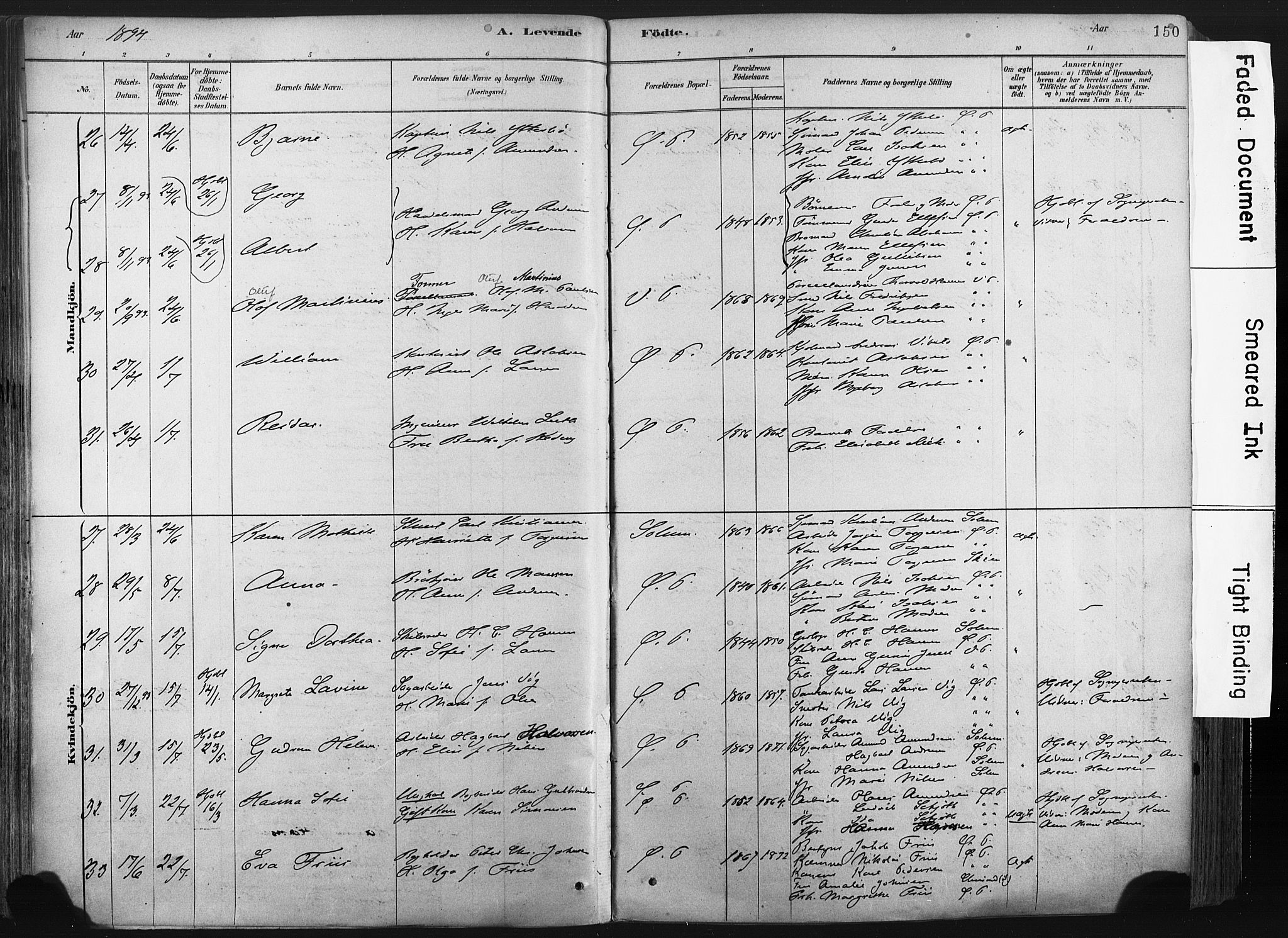 Porsgrunn kirkebøker , AV/SAKO-A-104/F/Fa/L0008: Parish register (official) no. 8, 1878-1895, p. 150