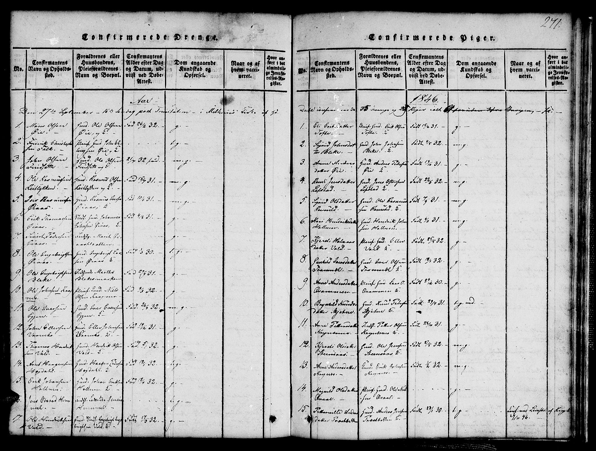 Ministerialprotokoller, klokkerbøker og fødselsregistre - Sør-Trøndelag, SAT/A-1456/691/L1092: Parish register (copy) no. 691C03, 1816-1852, p. 271
