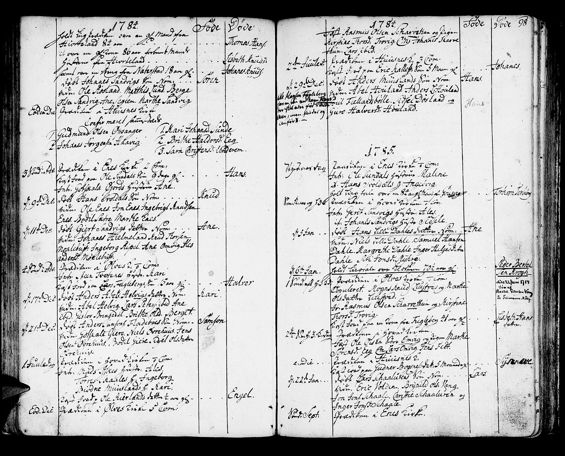 Kvinnherad sokneprestembete, SAB/A-76401/H/Haa: Parish register (official) no. A 4, 1778-1811, p. 98