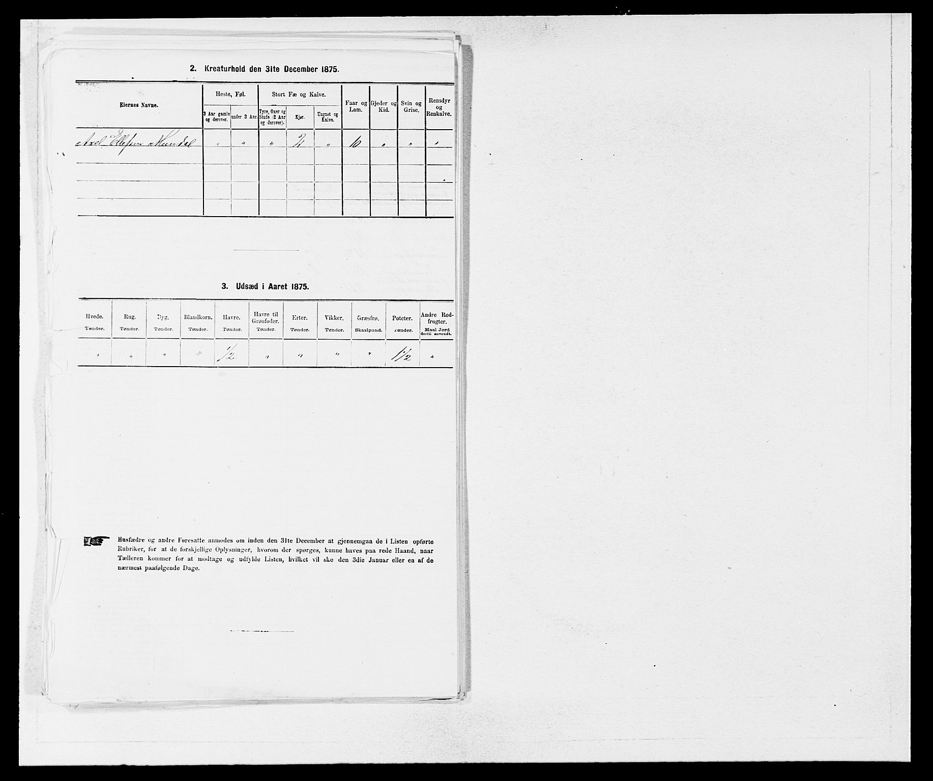 SAB, 1875 census for 1254P Hamre, 1875, p. 866