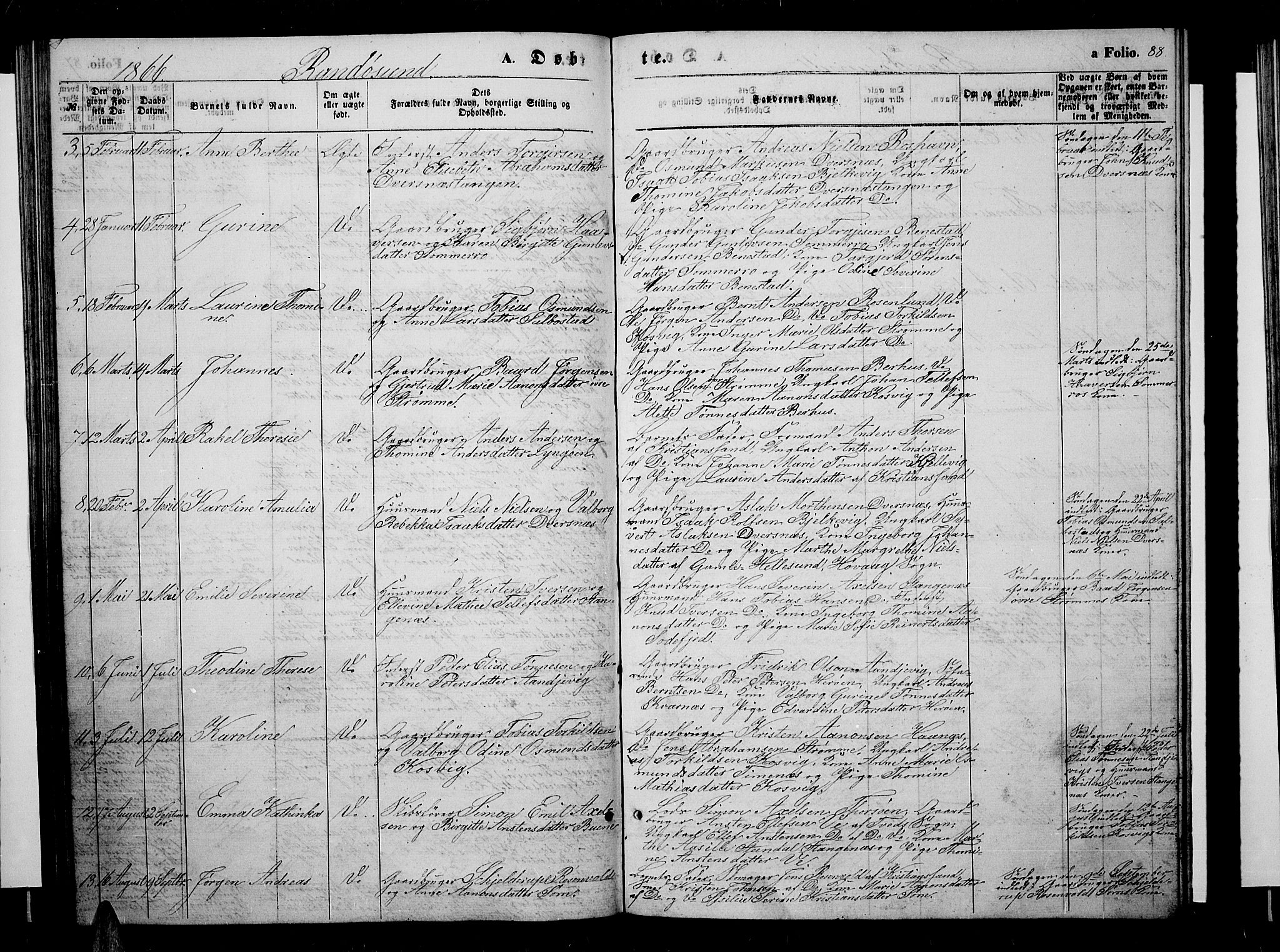 Oddernes sokneprestkontor, AV/SAK-1111-0033/F/Fb/Fba/L0006: Parish register (copy) no. B 6 /2, 1865-1869, p. 88