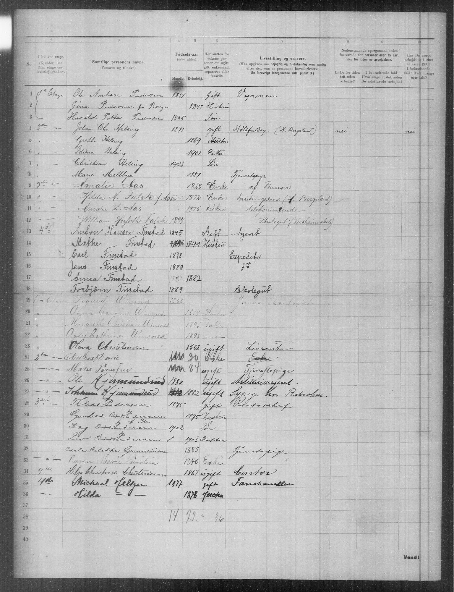 OBA, Municipal Census 1903 for Kristiania, 1903, p. 7229