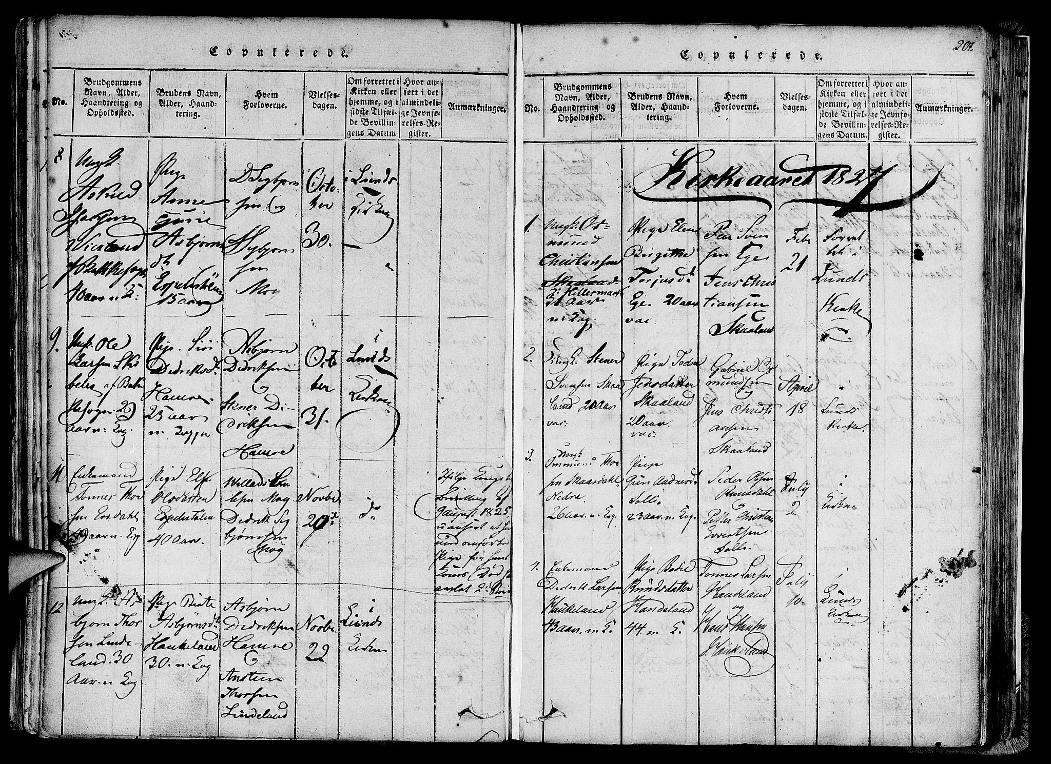 Lund sokneprestkontor, AV/SAST-A-101809/S06/L0005: Parish register (official) no. A 5, 1815-1833, p. 201