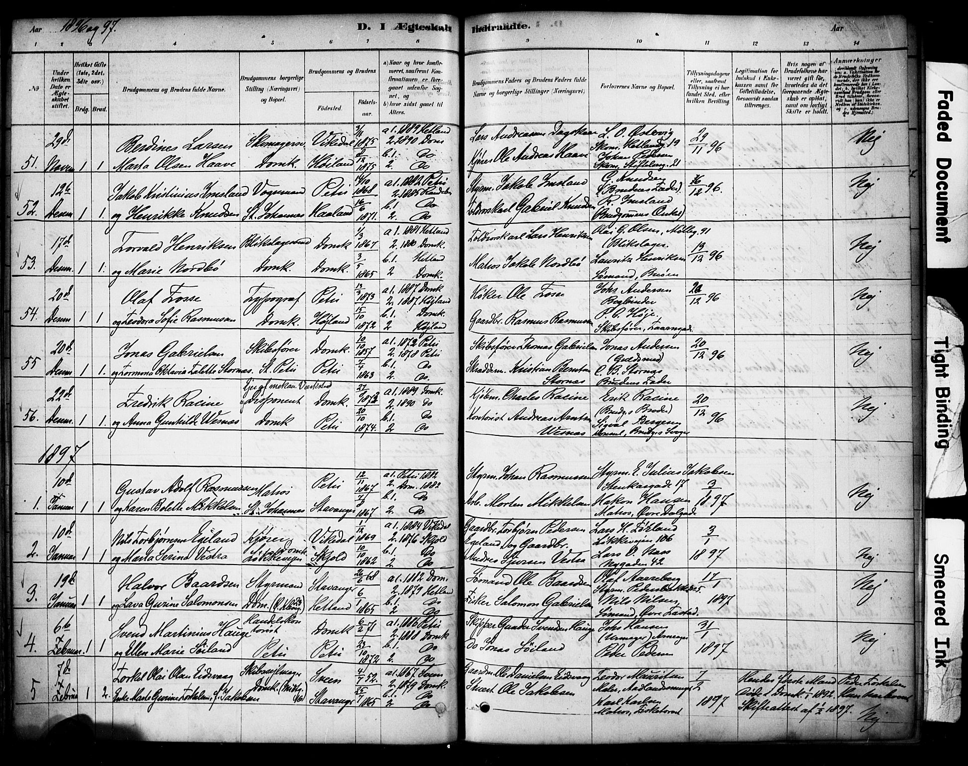 Domkirken sokneprestkontor, SAST/A-101812/001/30/30BA/L0029: Parish register (official) no. A 28, 1878-1904, p. 111b