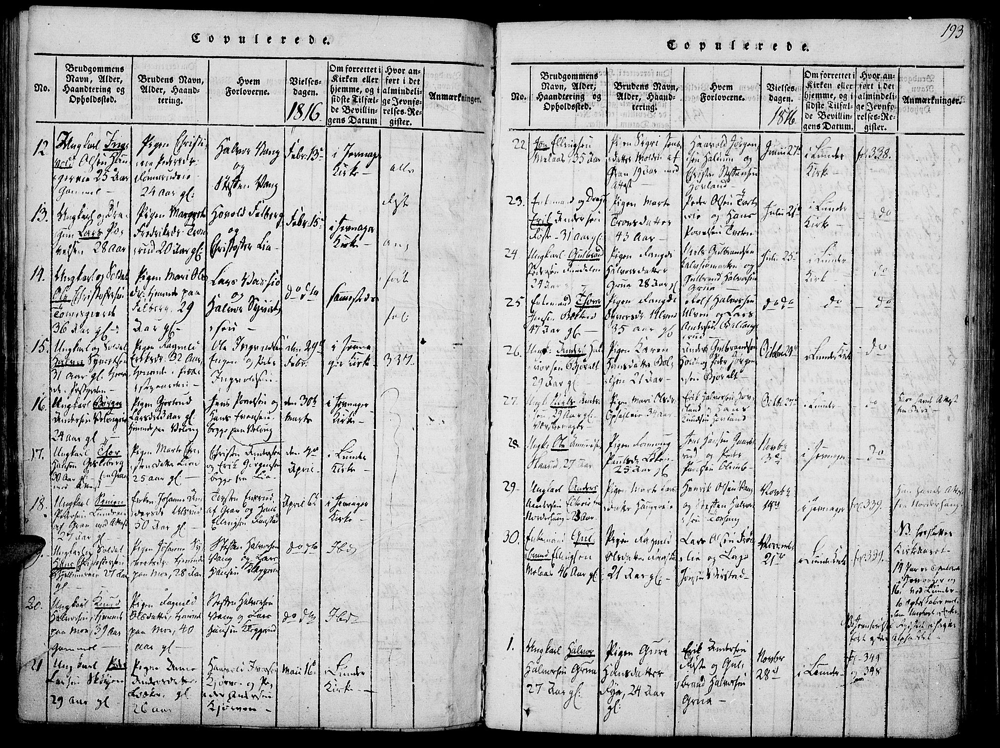 Jevnaker prestekontor, SAH/PREST-116/H/Ha/Haa/L0005: Parish register (official) no. 5, 1815-1837, p. 193