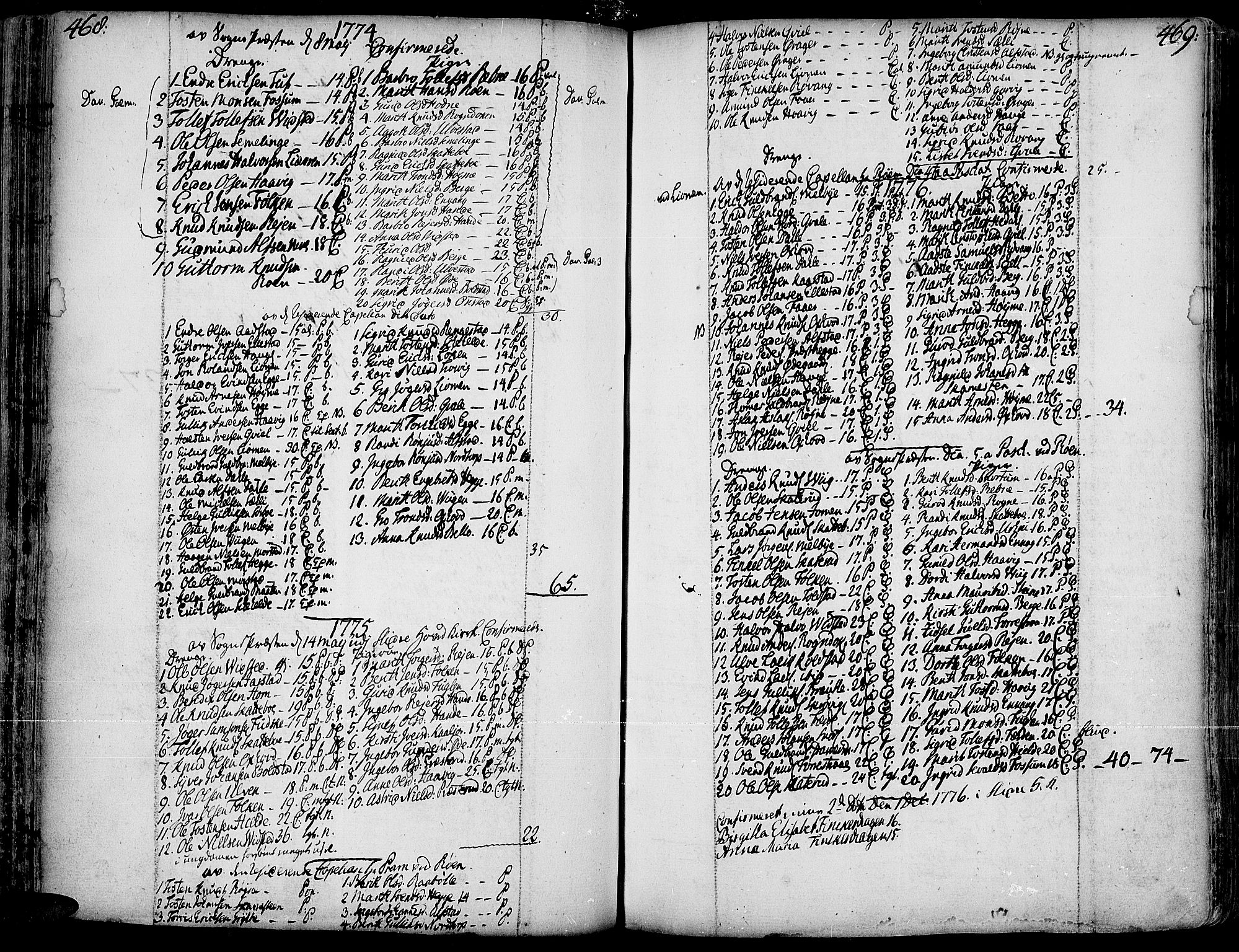 Slidre prestekontor, AV/SAH-PREST-134/H/Ha/Haa/L0001: Parish register (official) no. 1, 1724-1814, p. 468-469