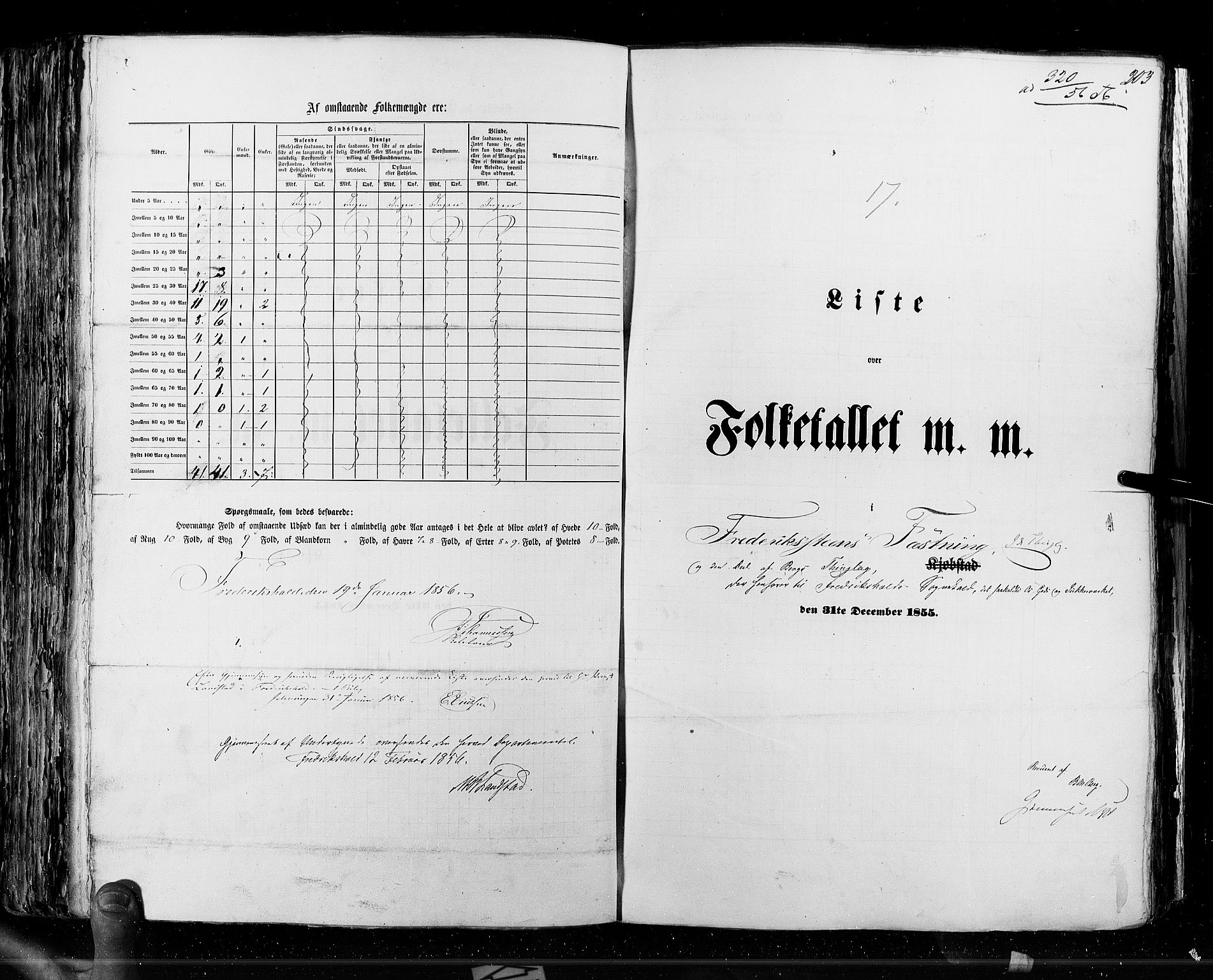 RA, Census 1855, vol. 7: Fredrikshald-Kragerø, 1855, p. 203