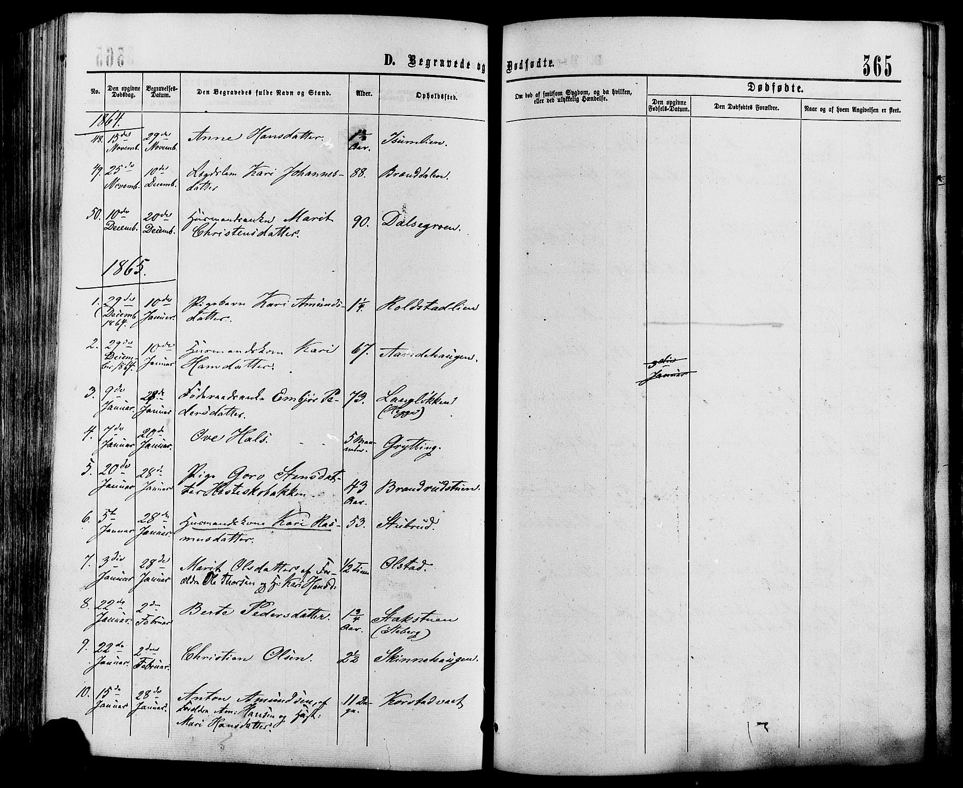 Sør-Fron prestekontor, SAH/PREST-010/H/Ha/Haa/L0002: Parish register (official) no. 2, 1864-1880, p. 365