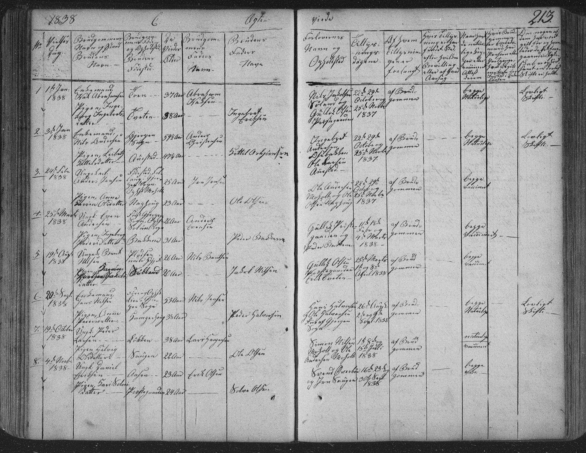 Siljan kirkebøker, SAKO/A-300/F/Fa/L0001: Parish register (official) no. 1, 1831-1870, p. 213