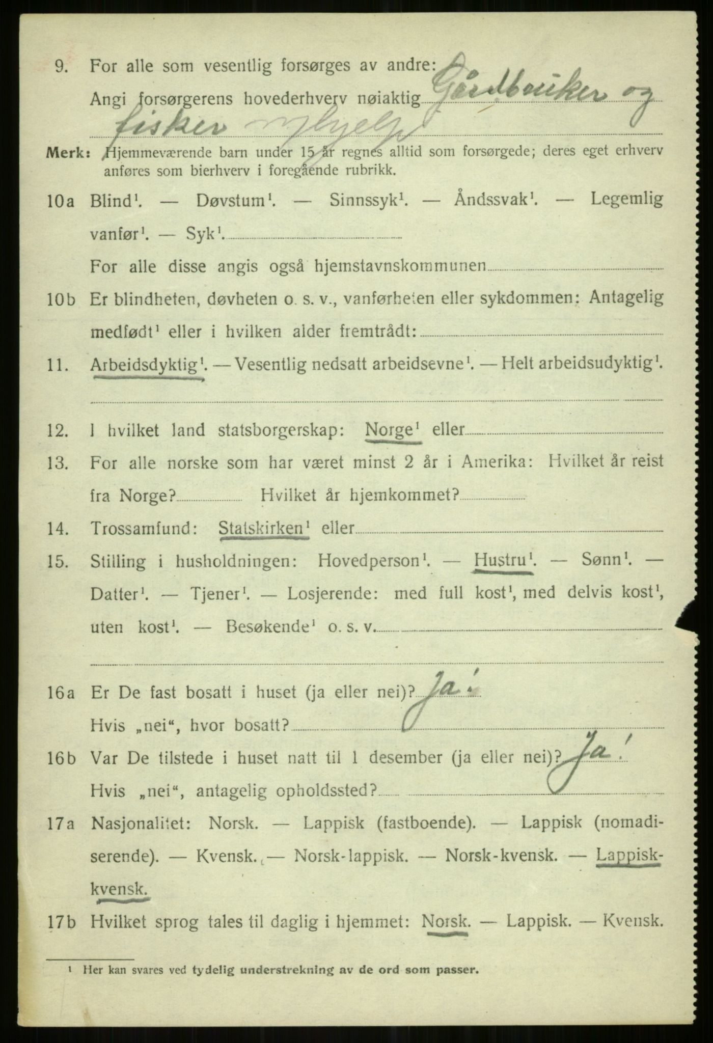 SATØ, 1920 census for Helgøy, 1920, p. 2550