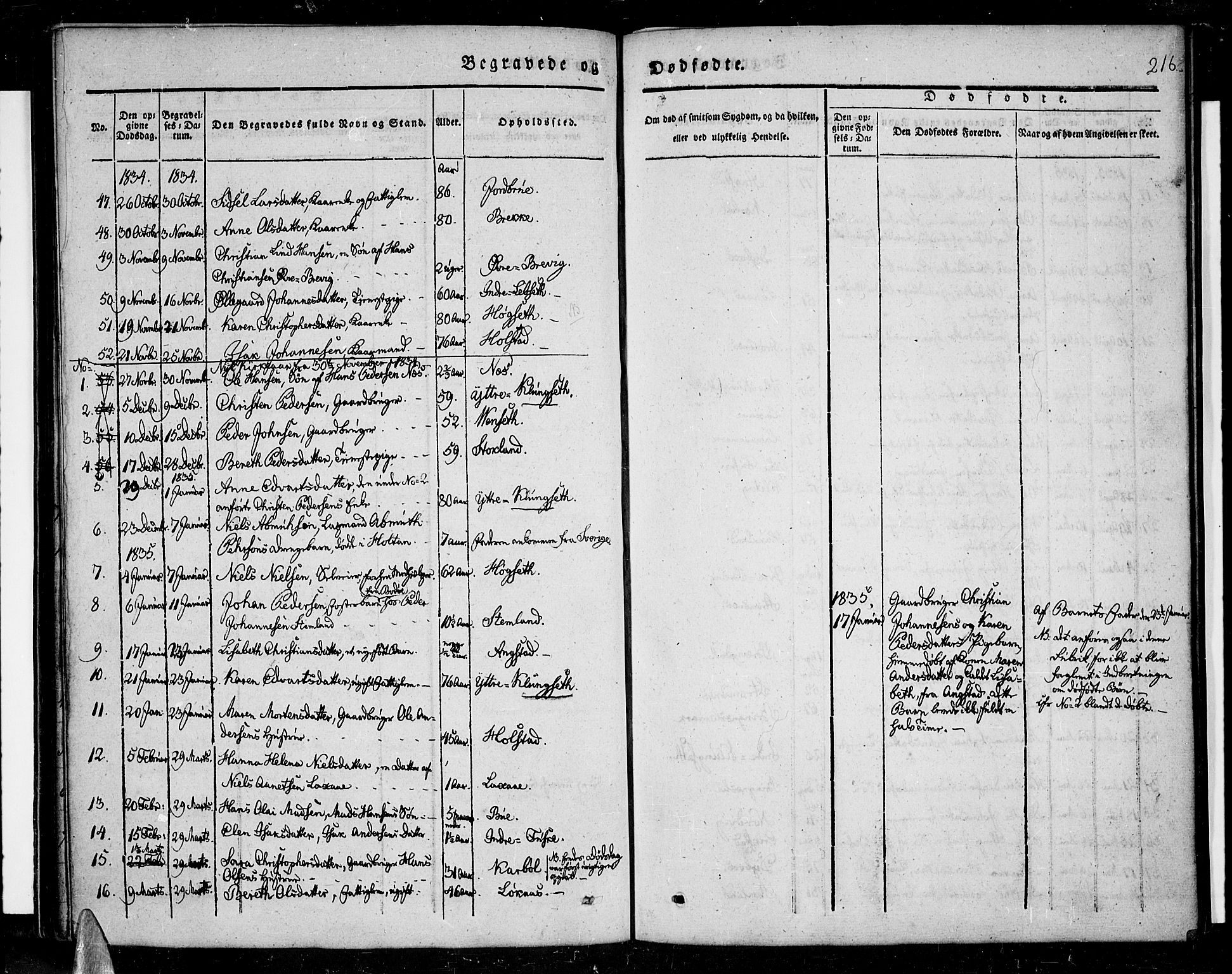 Ministerialprotokoller, klokkerbøker og fødselsregistre - Nordland, AV/SAT-A-1459/852/L0737: Parish register (official) no. 852A07, 1833-1849, p. 216