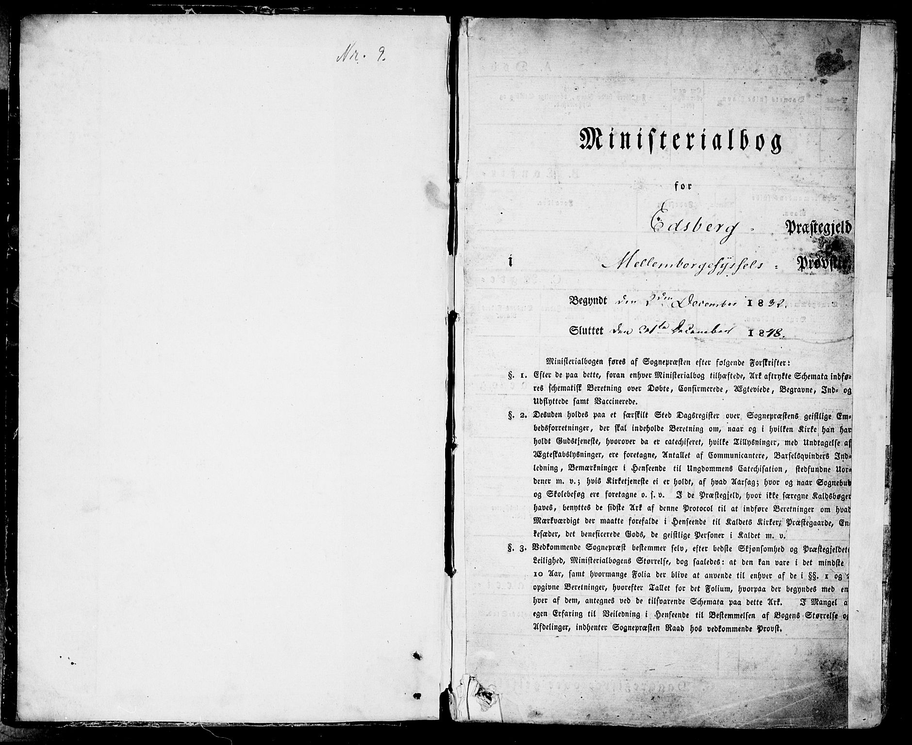 Eidsberg prestekontor Kirkebøker, SAO/A-10905/F/Fa/L0008: Parish register (official) no. I 8, 1832-1848, p. 1