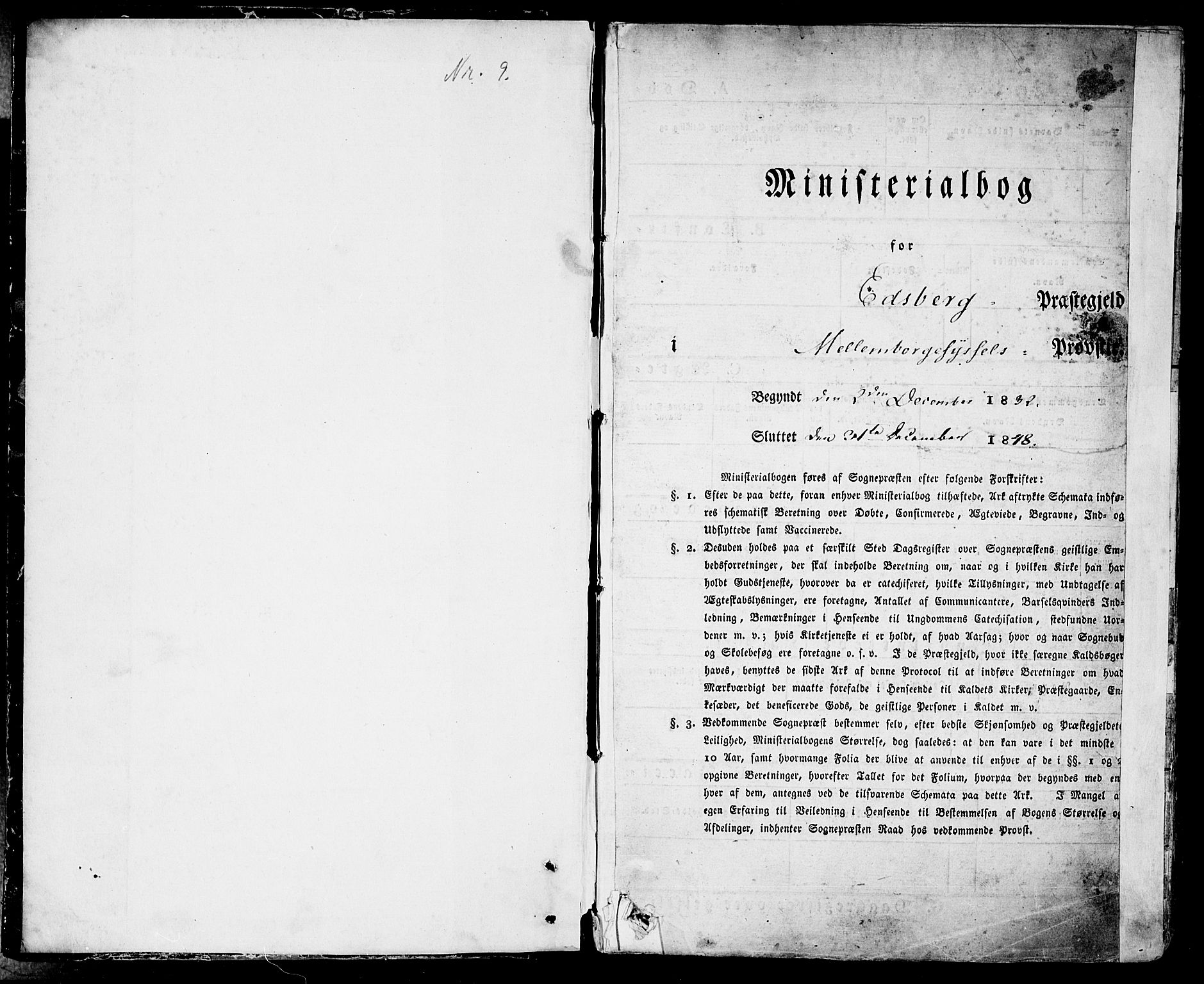 Eidsberg prestekontor Kirkebøker, AV/SAO-A-10905/F/Fa/L0008: Parish register (official) no. I 8, 1832-1848, p. 1