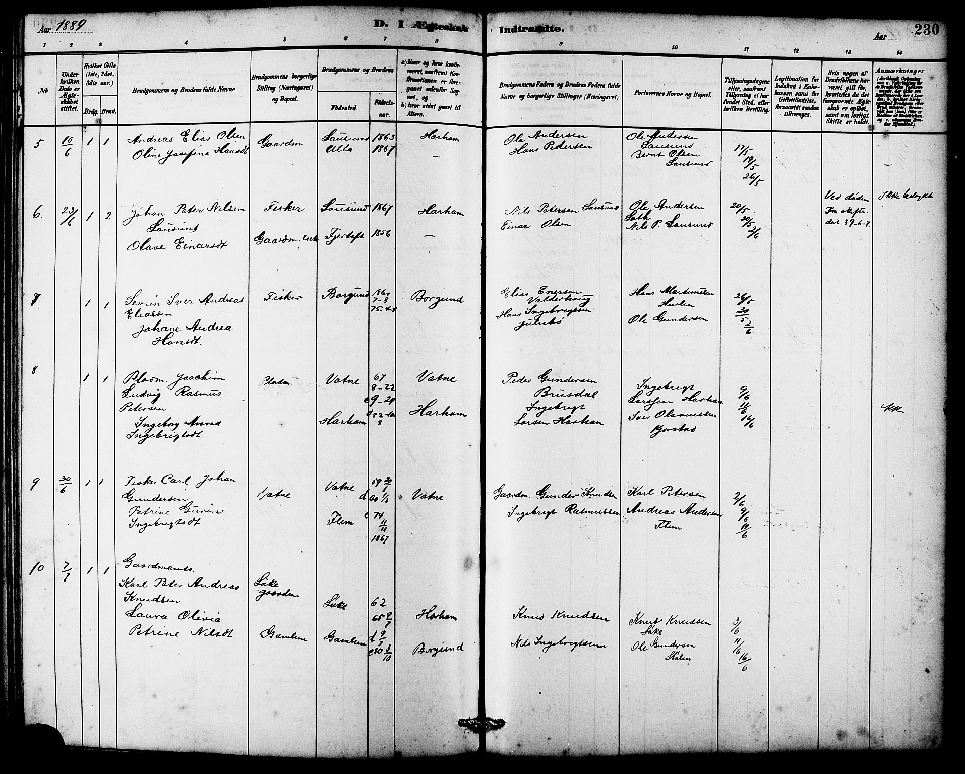 Ministerialprotokoller, klokkerbøker og fødselsregistre - Møre og Romsdal, AV/SAT-A-1454/536/L0510: Parish register (copy) no. 536C05, 1881-1898, p. 230