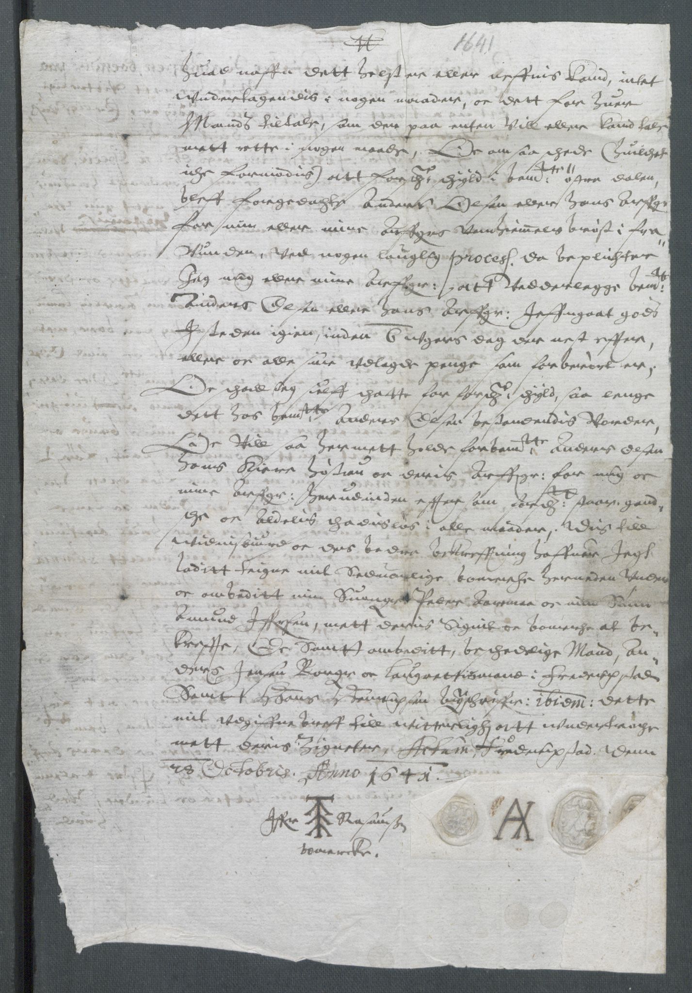 Riksarkivets diplomsamling, AV/RA-EA-5965/F02/L0154: Dokumenter, 1641, p. 59