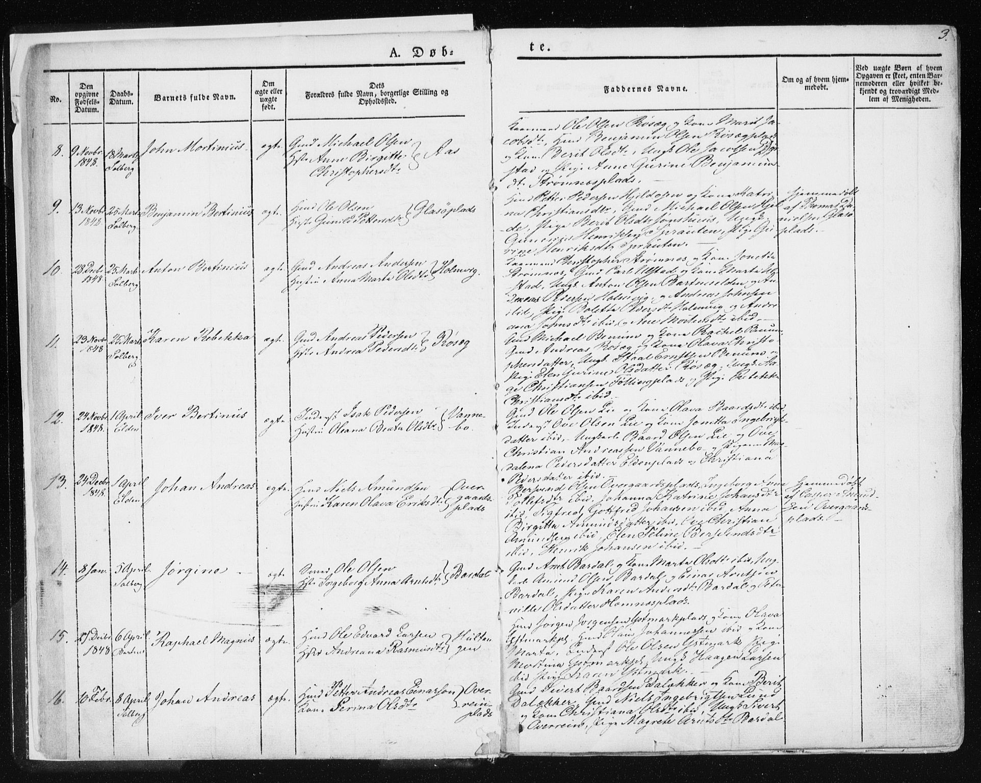 Ministerialprotokoller, klokkerbøker og fødselsregistre - Nord-Trøndelag, AV/SAT-A-1458/741/L0393: Parish register (official) no. 741A07, 1849-1863, p. 3