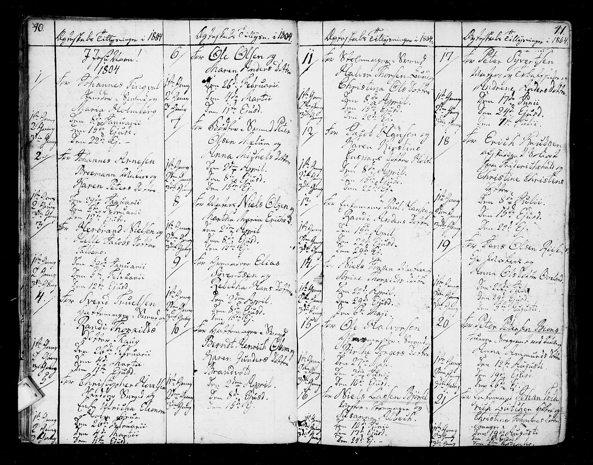 Oslo domkirke Kirkebøker, SAO/A-10752/F/Fa/L0005: Parish register (official) no. 5, 1787-1806, p. 40-41