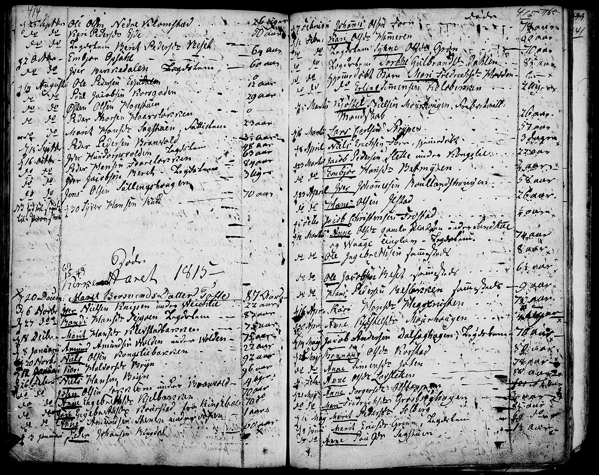 Fron prestekontor, AV/SAH-PREST-078/H/Ha/Haa/L0001: Parish register (official) no. 1, 1799-1816, p. 414-415