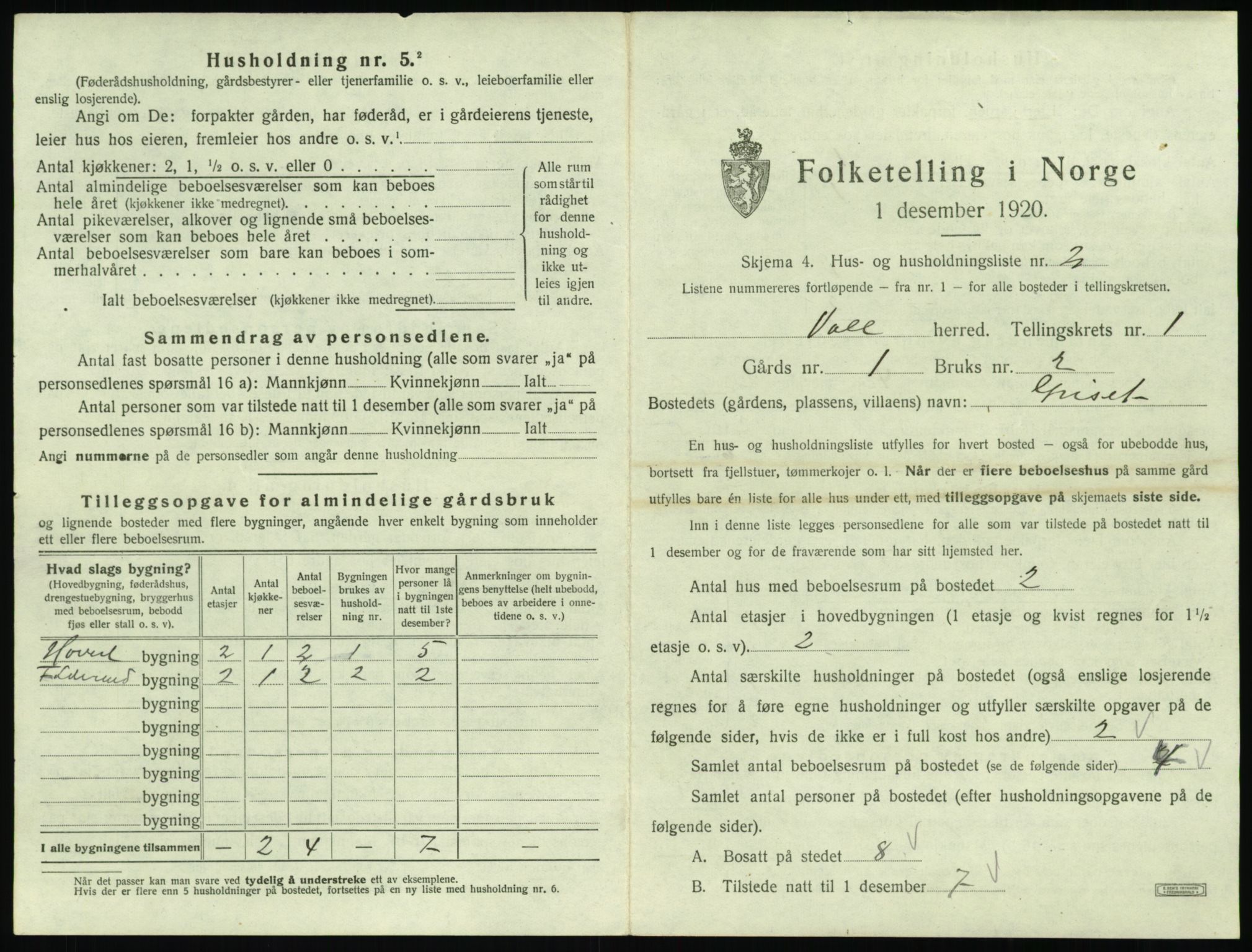 SAT, 1920 census for Voll, 1920, p. 25