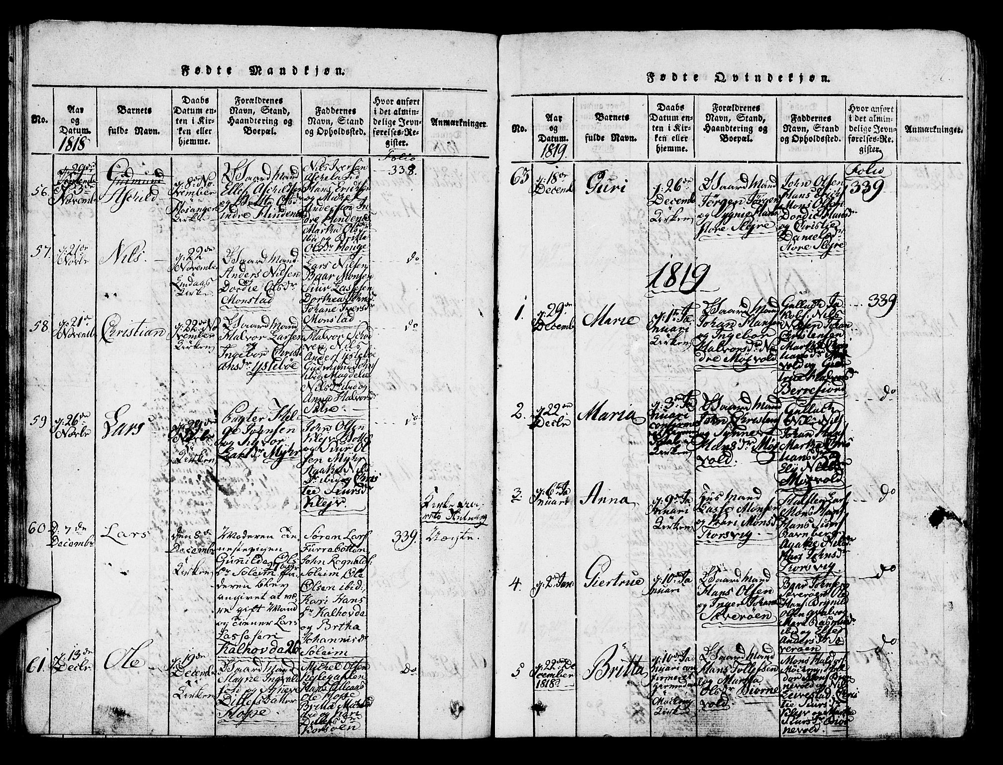 Lindås Sokneprestembete, SAB/A-76701/H/Haa: Parish register (official) no. A 7, 1816-1823, p. 40