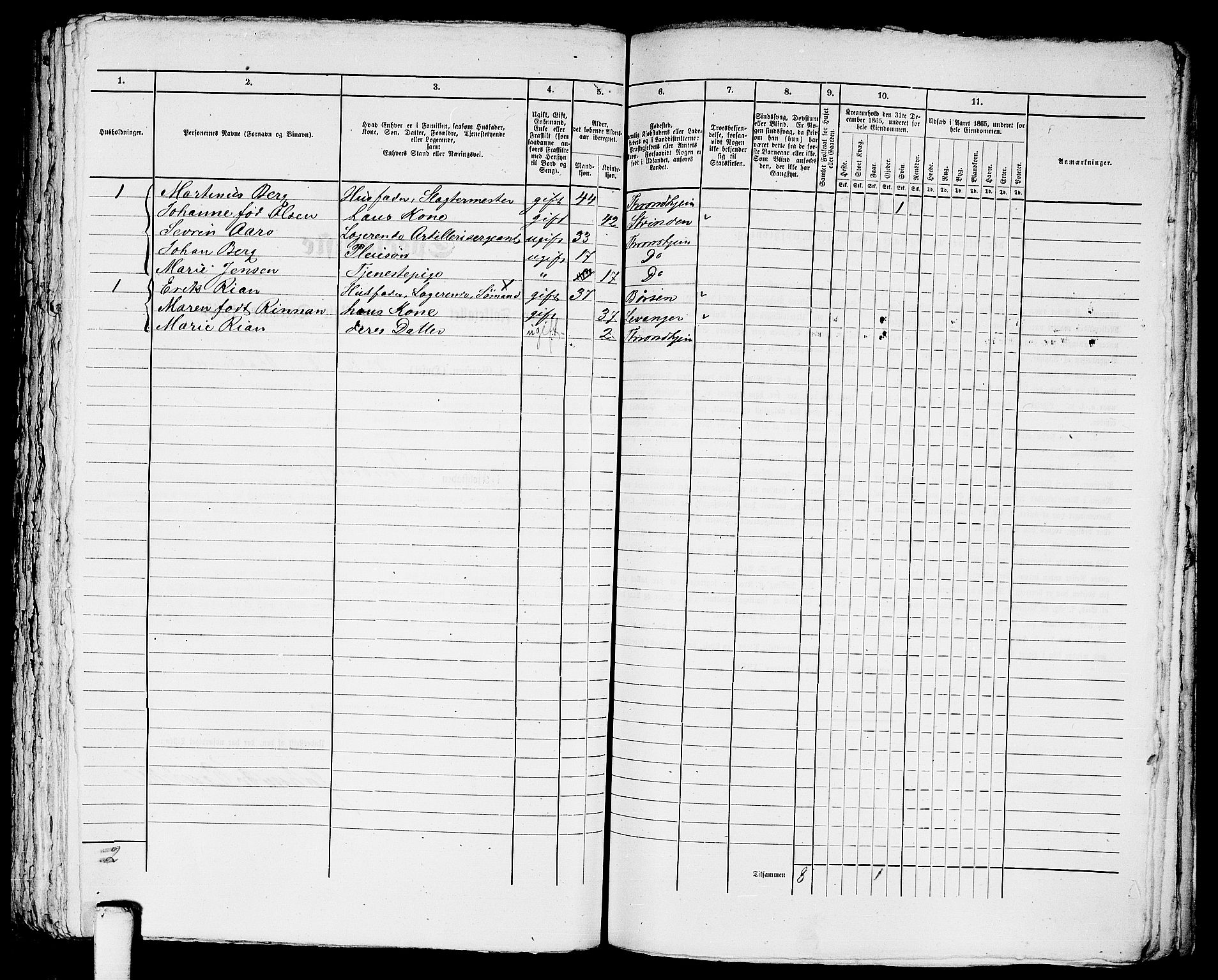 RA, 1865 census for Trondheim, 1865, p. 2441