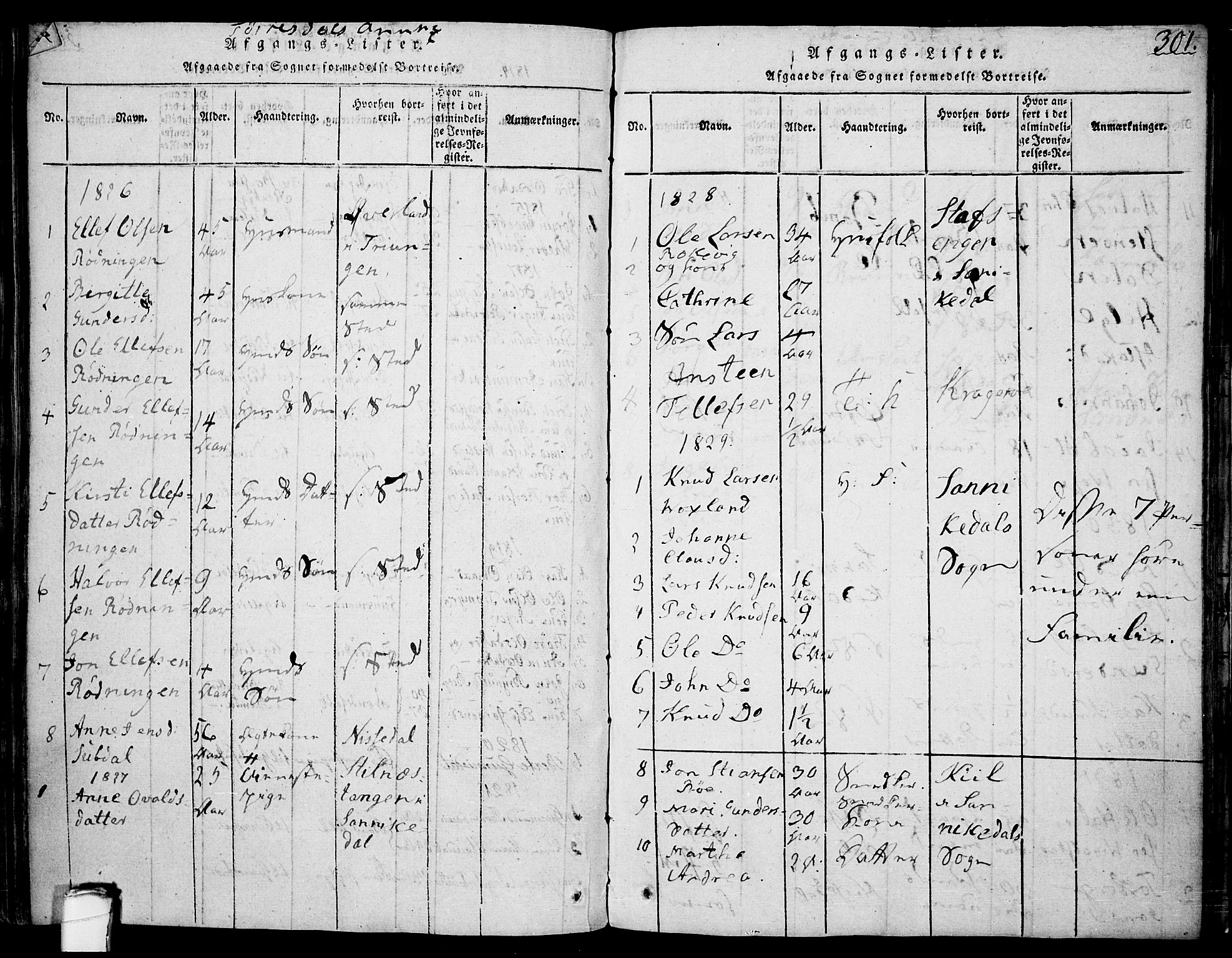 Drangedal kirkebøker, SAKO/A-258/F/Fa/L0005: Parish register (official) no. 5 /2, 1814-1831, p. 301