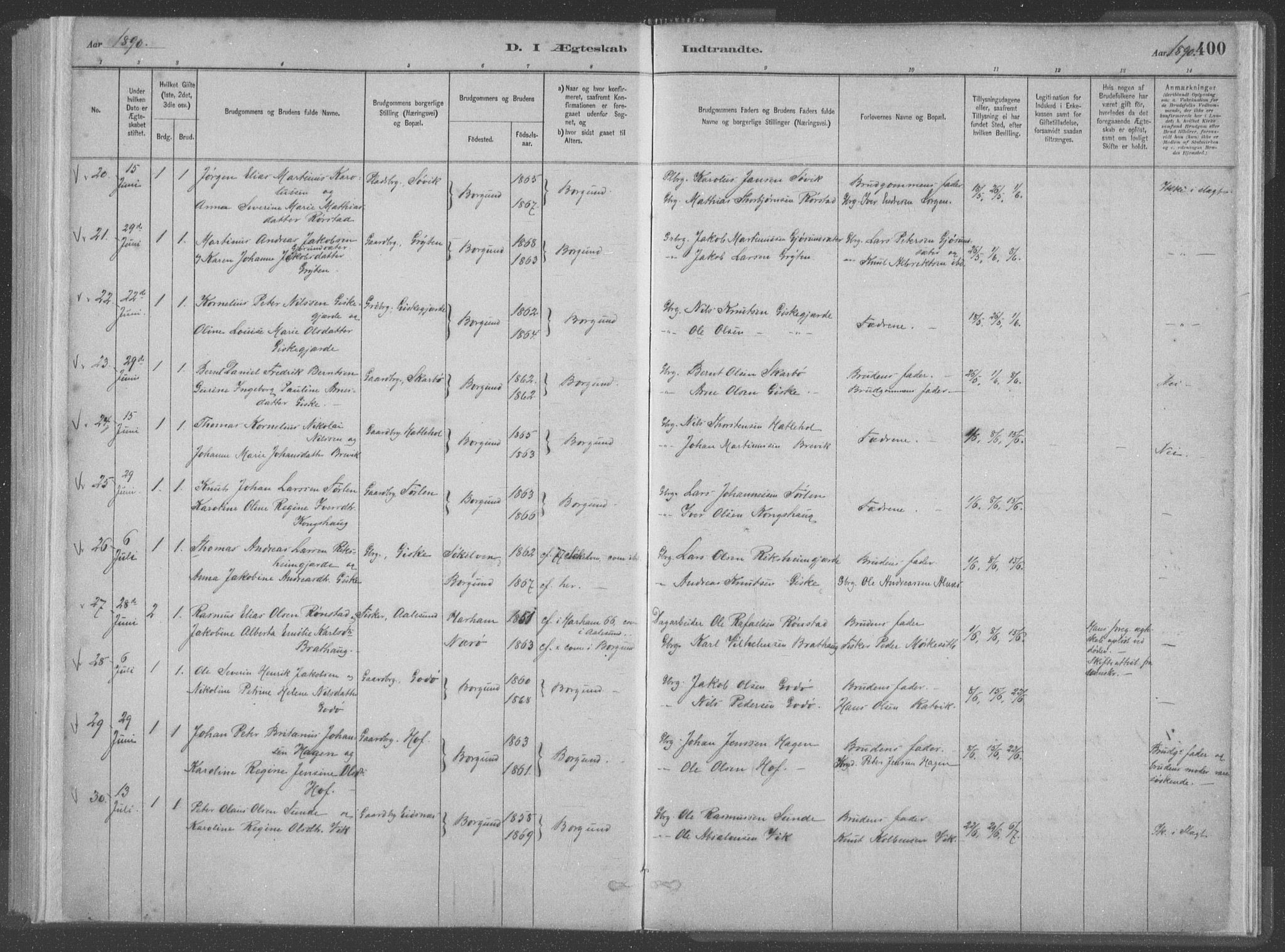 Ministerialprotokoller, klokkerbøker og fødselsregistre - Møre og Romsdal, AV/SAT-A-1454/528/L0402: Parish register (official) no. 528A12II, 1880-1903, p. 400