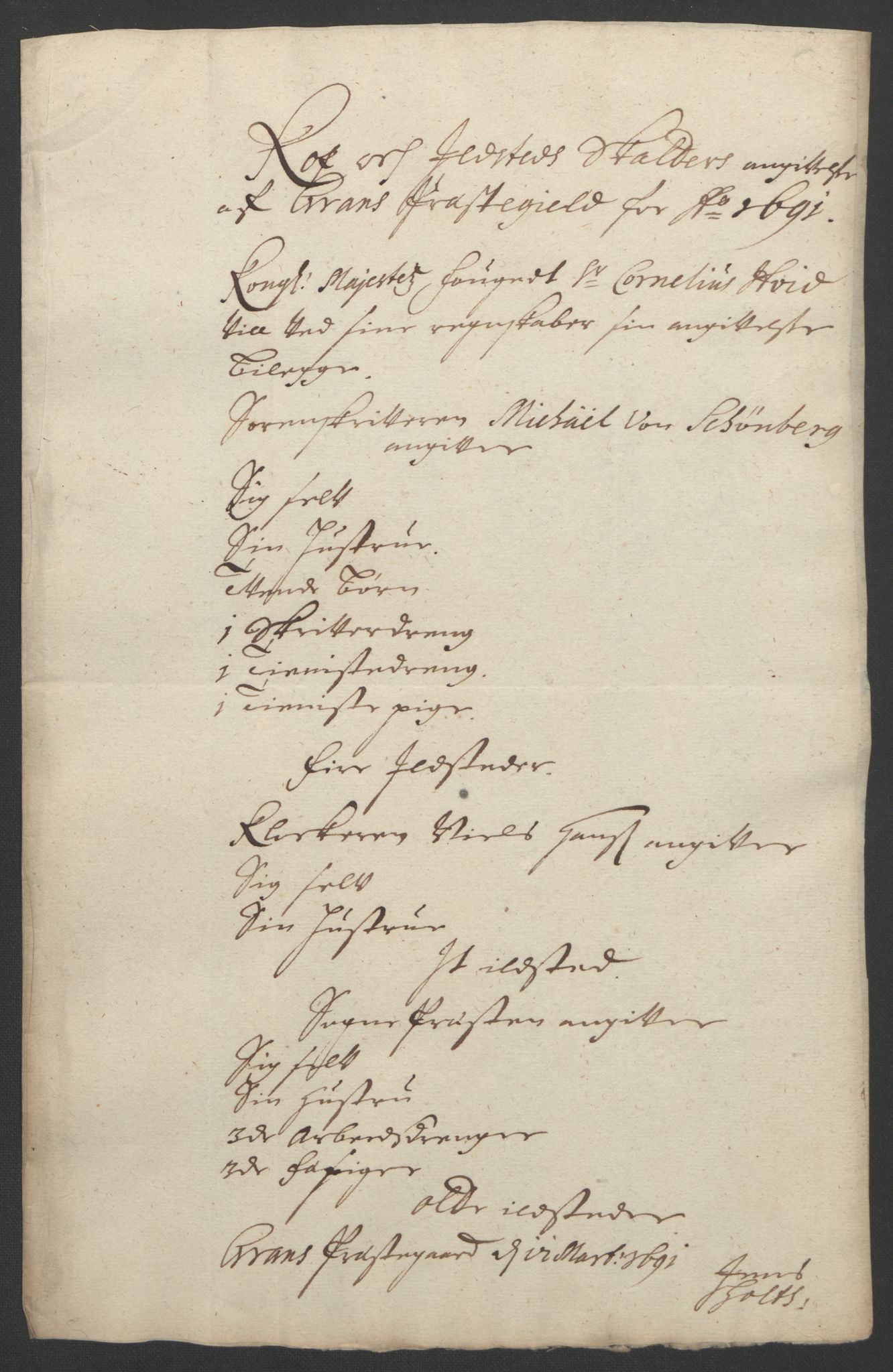 Rentekammeret inntil 1814, Reviderte regnskaper, Fogderegnskap, AV/RA-EA-4092/R18/L1290: Fogderegnskap Hadeland, Toten og Valdres, 1691, p. 204