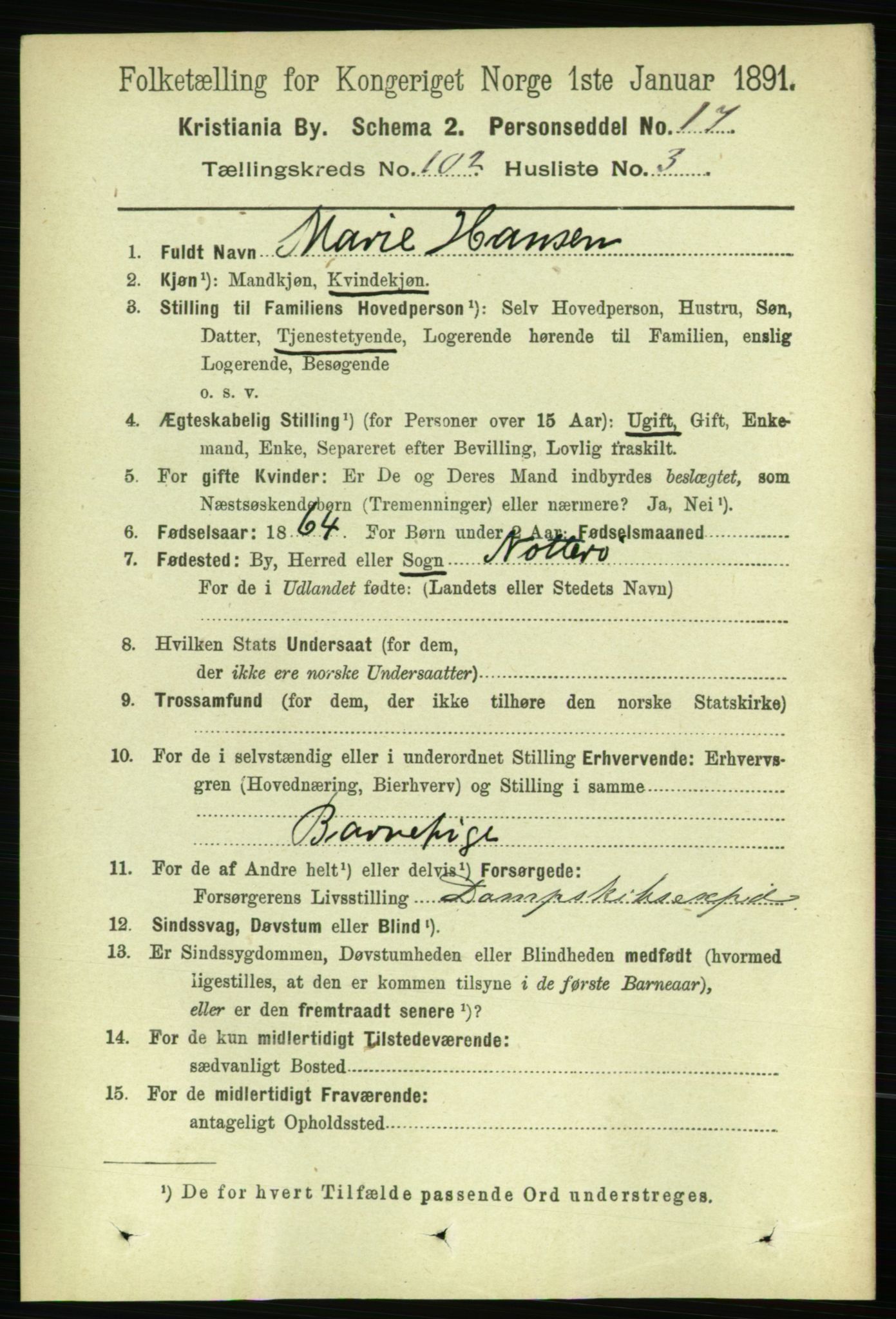 RA, 1891 census for 0301 Kristiania, 1891, p. 50706