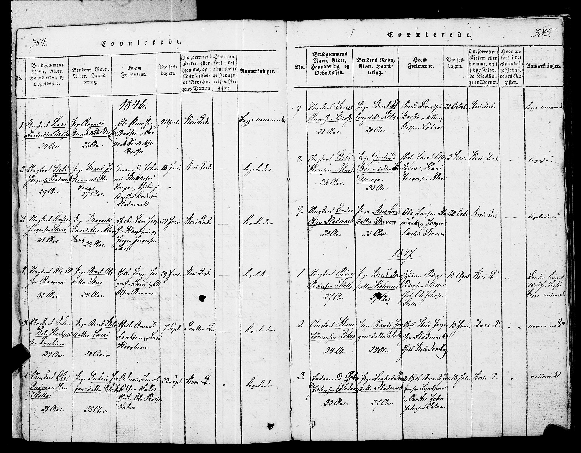 Ministerialprotokoller, klokkerbøker og fødselsregistre - Møre og Romsdal, SAT/A-1454/546/L0593: Parish register (official) no. 546A01, 1818-1853, p. 384-385