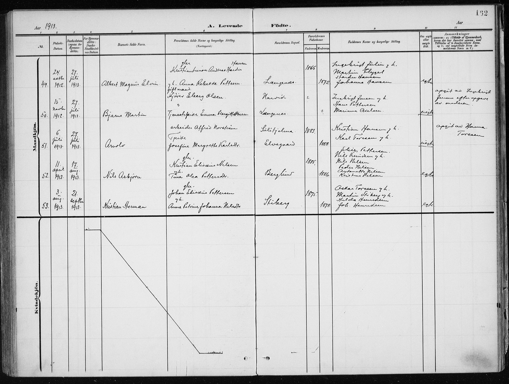 Ministerialprotokoller, klokkerbøker og fødselsregistre - Nordland, SAT/A-1459/866/L0941: Parish register (official) no. 866A04, 1901-1917, p. 162