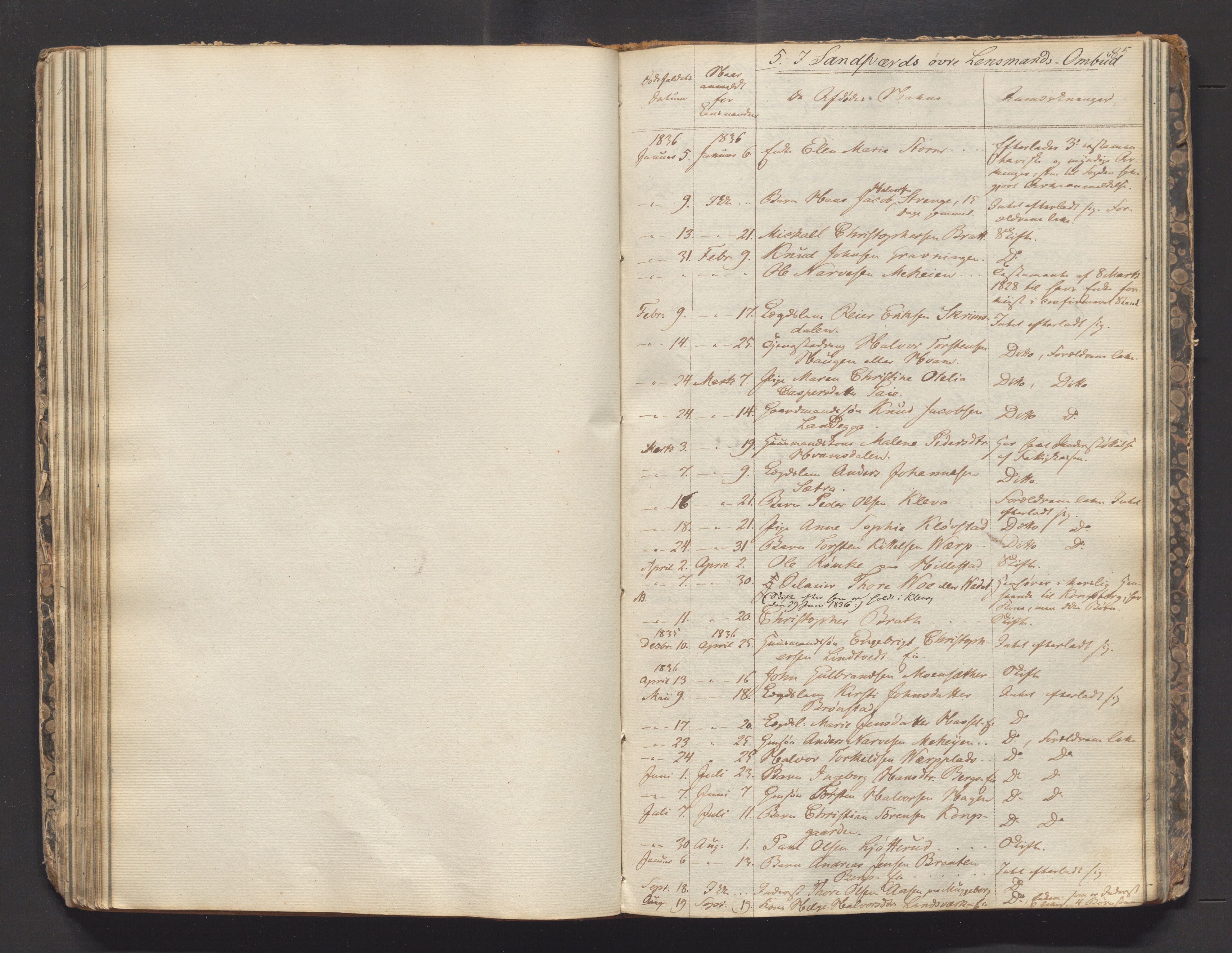 Numedal og Sandsvær sorenskriveri, AV/SAKO-A-128/H/Ha/Haa/Haaa/L0001: Dødsfallsprotokoll - Landdistriktet, 1836-1906, p. 84b-85a