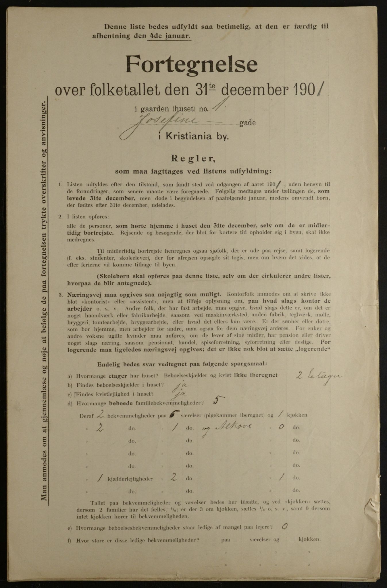 OBA, Municipal Census 1901 for Kristiania, 1901, p. 7366