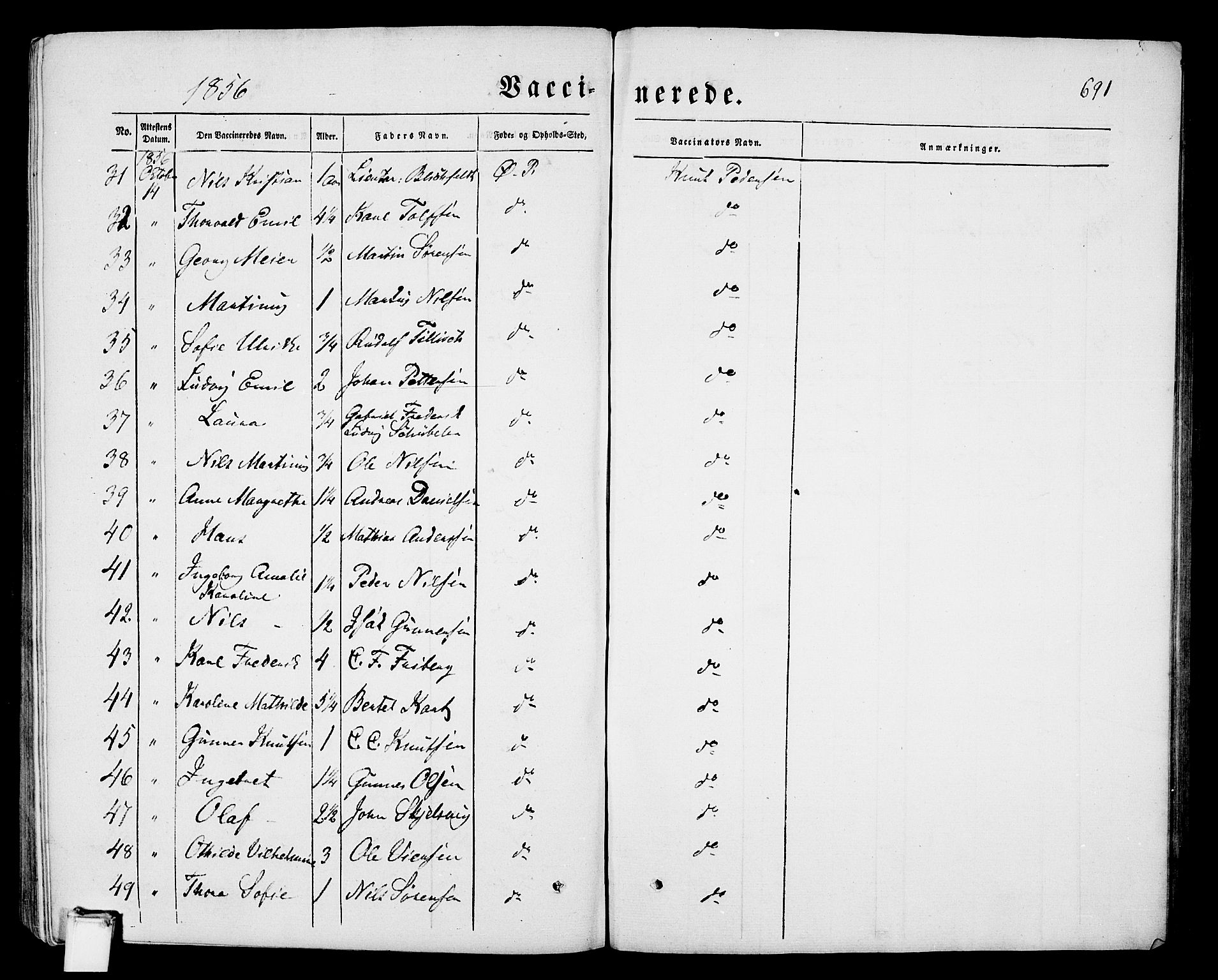 Porsgrunn kirkebøker , SAKO/A-104/G/Gb/L0004: Parish register (copy) no. II 4, 1853-1882, p. 691