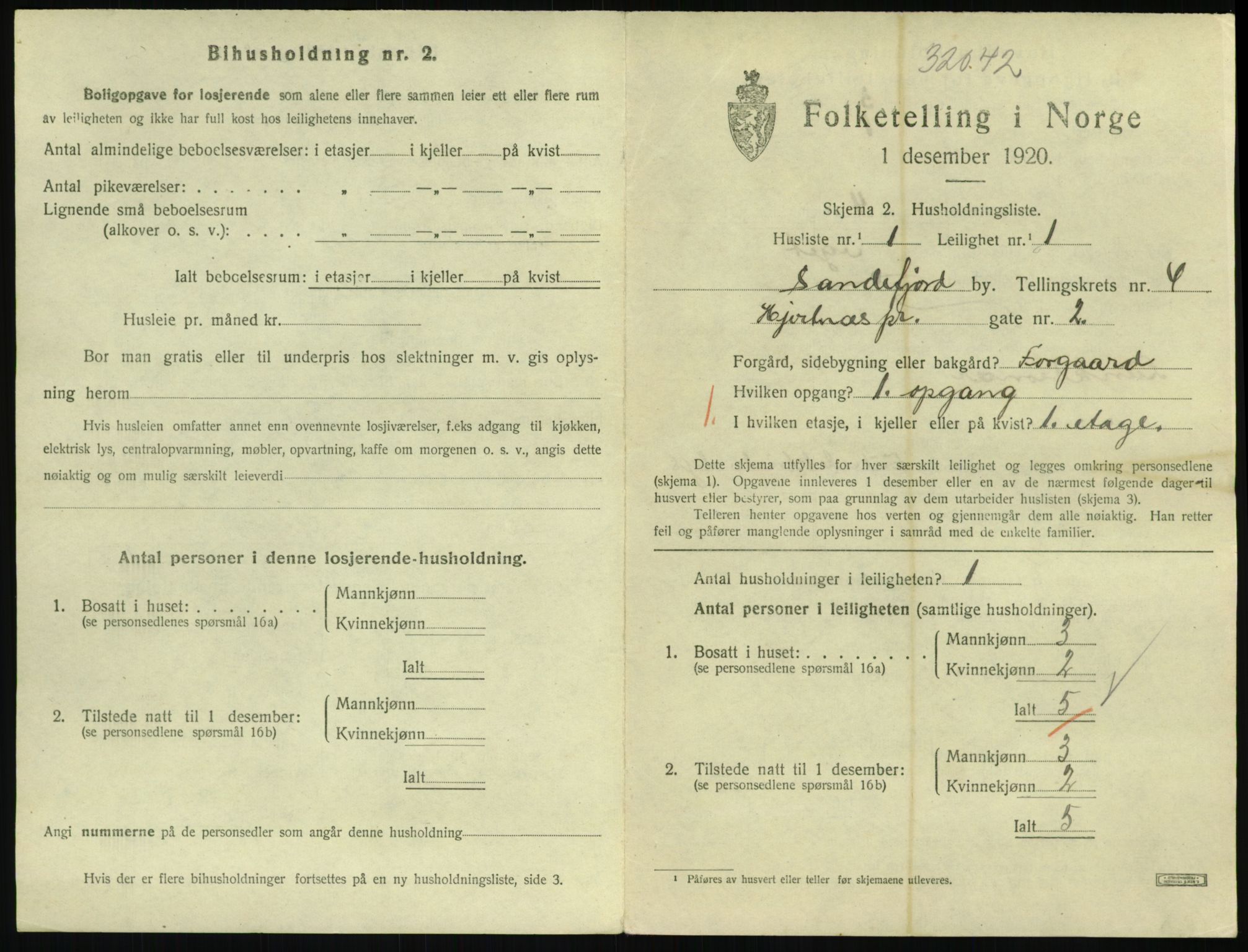 SAKO, 1920 census for Sandefjord, 1920, p. 2238