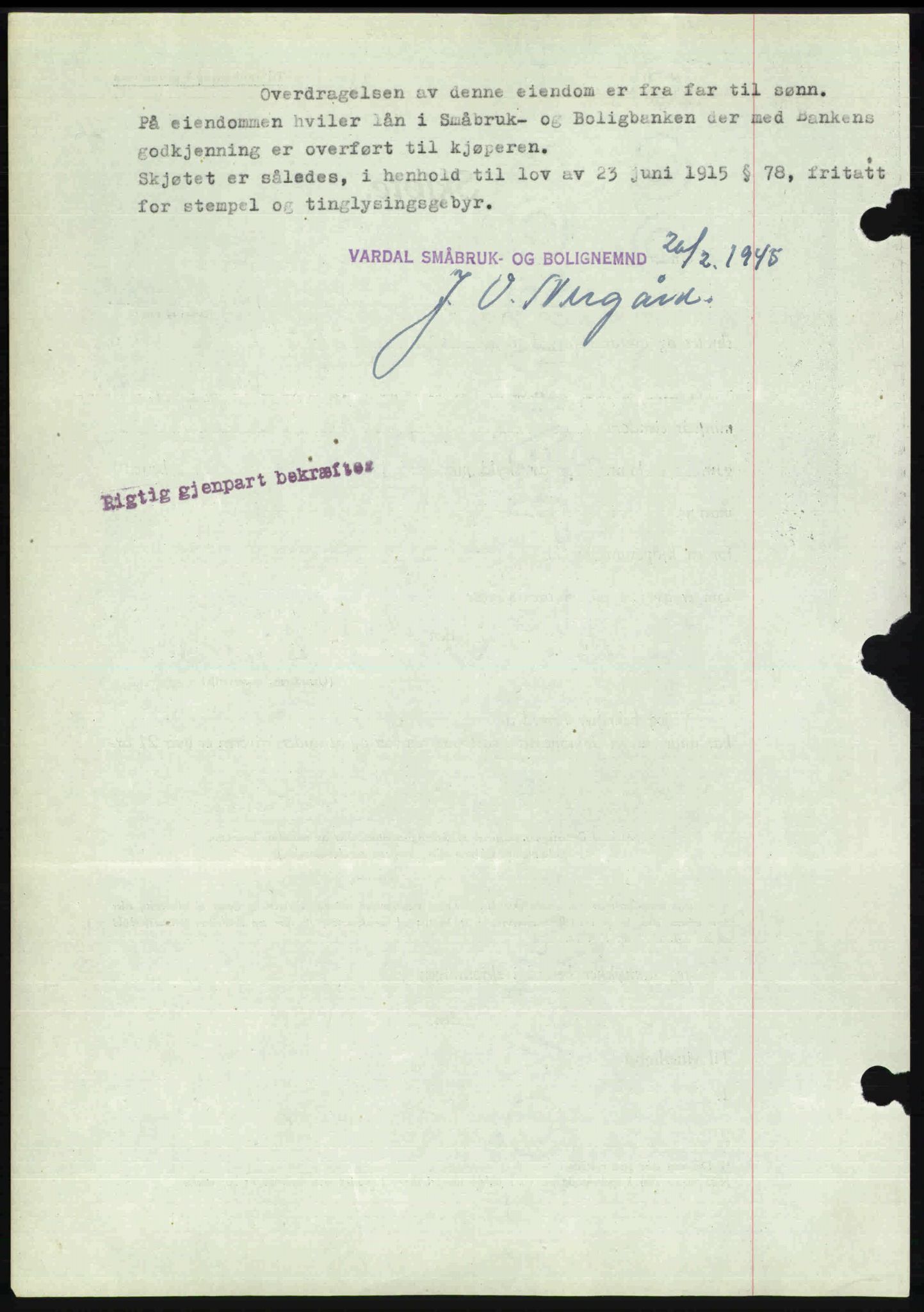 Toten tingrett, SAH/TING-006/H/Hb/Hbc/L0013: Mortgage book no. Hbc-13, 1945-1945, Diary no: : 474/1945