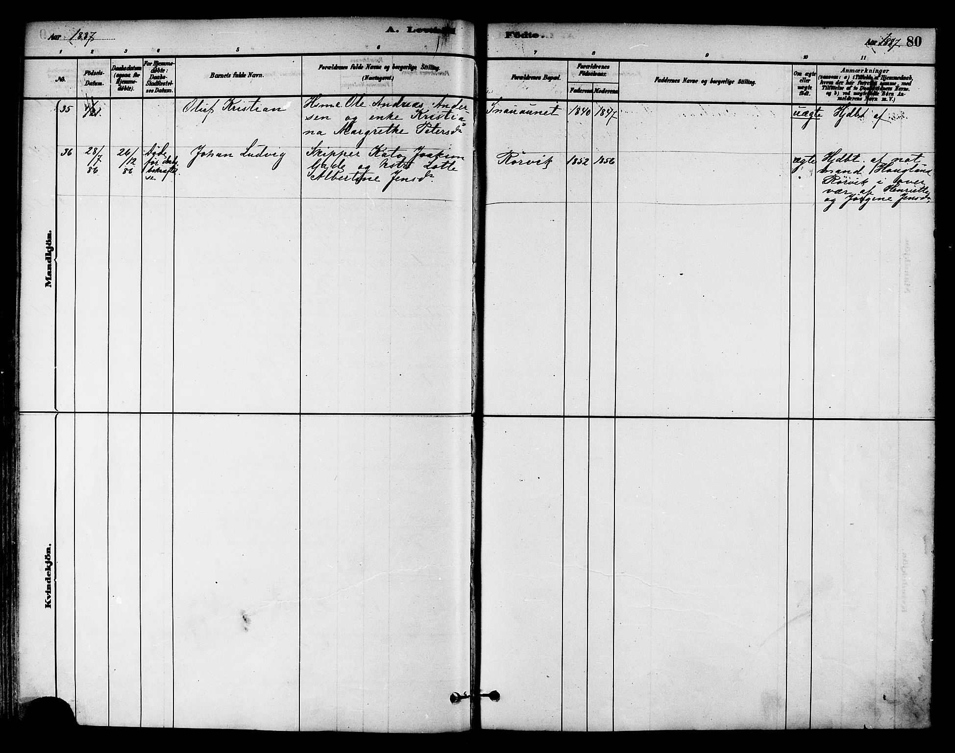 Ministerialprotokoller, klokkerbøker og fødselsregistre - Nord-Trøndelag, SAT/A-1458/786/L0686: Parish register (official) no. 786A02, 1880-1887, p. 80
