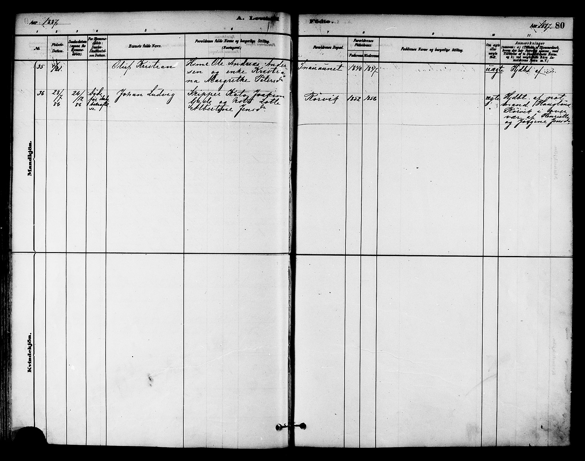 Ministerialprotokoller, klokkerbøker og fødselsregistre - Nord-Trøndelag, AV/SAT-A-1458/786/L0686: Parish register (official) no. 786A02, 1880-1887, p. 80