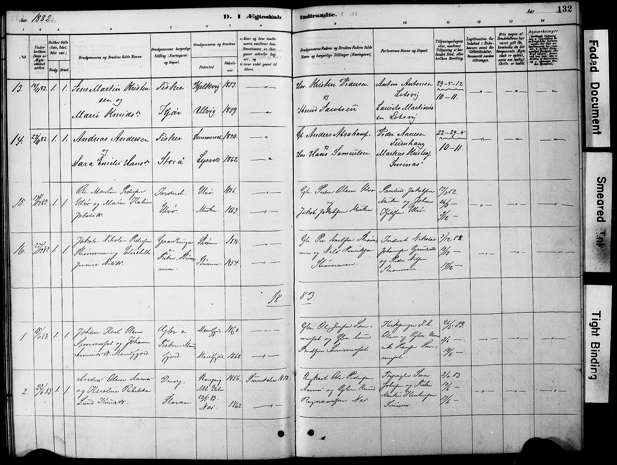 Ministerialprotokoller, klokkerbøker og fødselsregistre - Nordland, AV/SAT-A-1459/861/L0875: Parish register (copy) no. 861C01, 1879-1887, p. 132